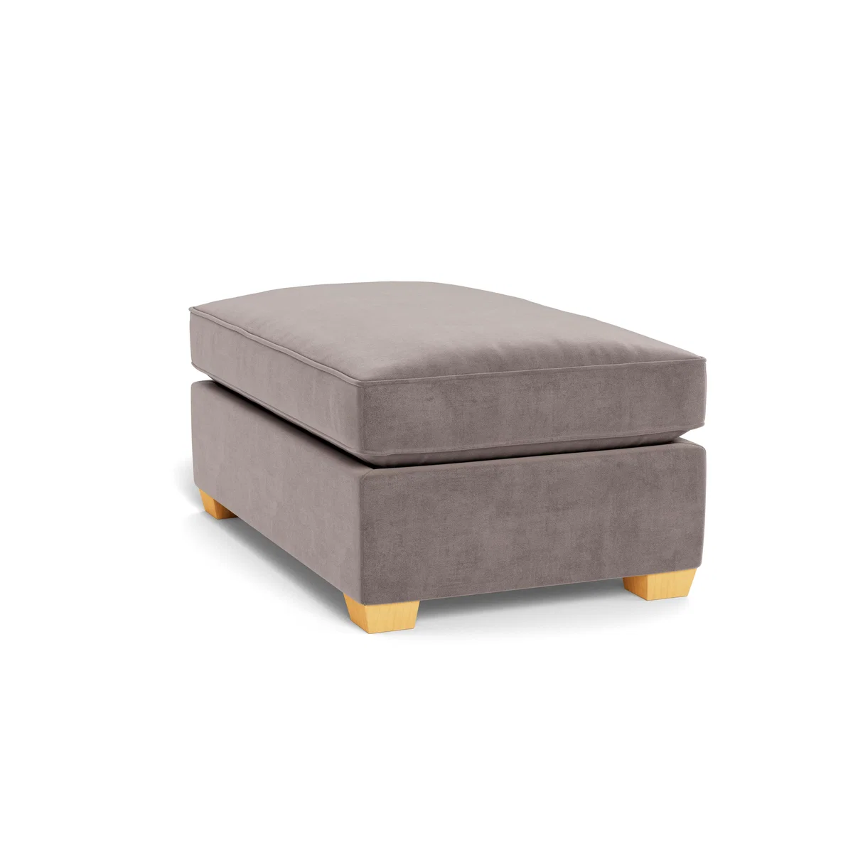 Heal's Torino Footstool Smart Luxe Velvet Mushroom Black Feet - Heal's UK Furniture – image 4