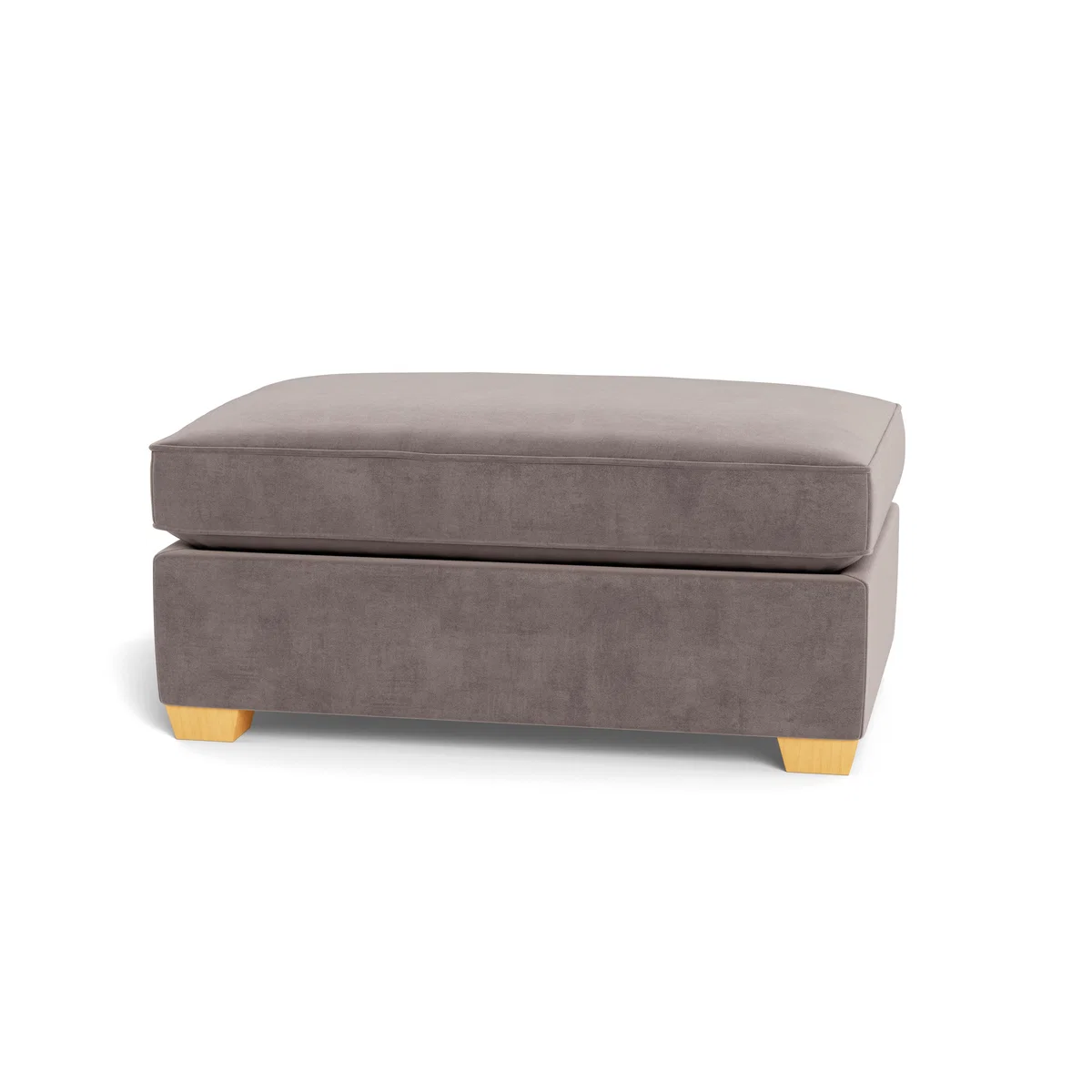 Heal's Torino Footstool Smart Luxe Velvet Mushroom Black Feet - Heal's UK Furniture – image 5