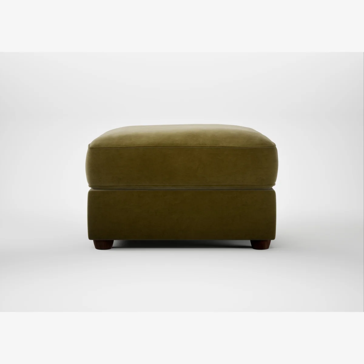 Heal's Tailor Rectangular Footstool Smart Luxe Velvet Peridot Walnut Stained Feet – image 1