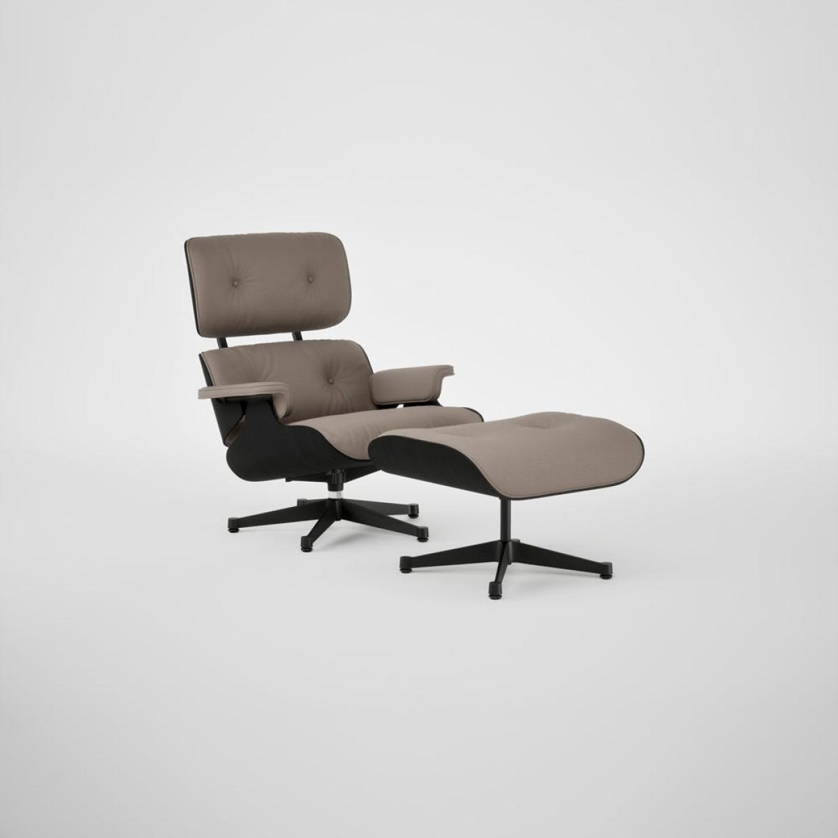 Vitra Eames Lounge Chair & Ottoman Chestnut Black Clas. L50 71 Sand Black Base 04 – image 2