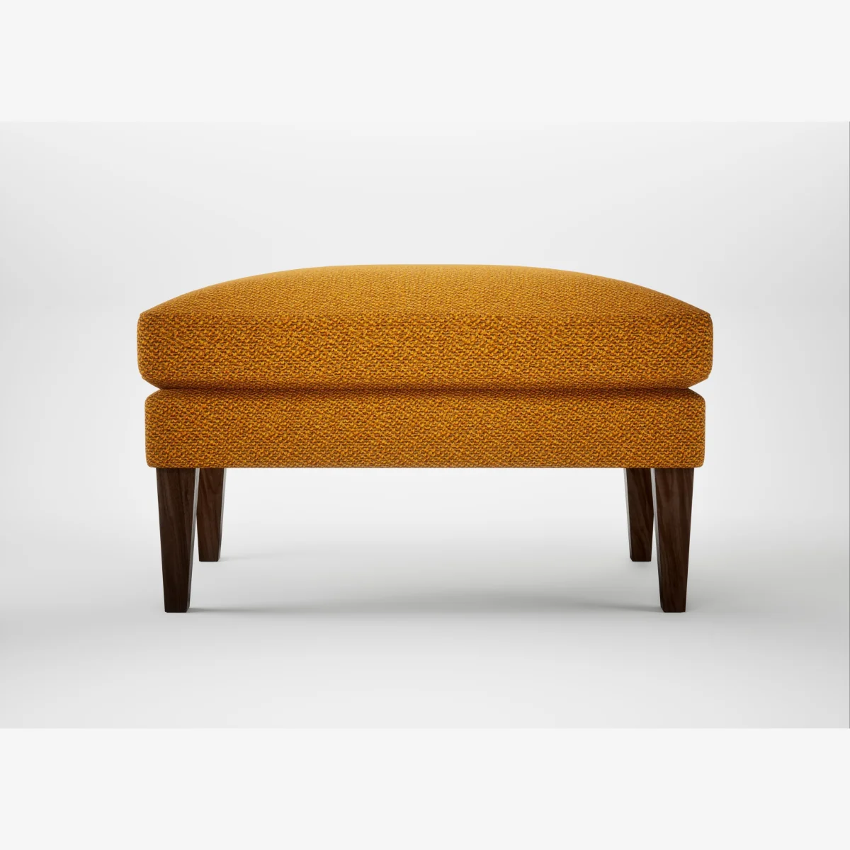 Heal's Wallis Ottoman Loop Twill Ochre Walnut Stained Feet