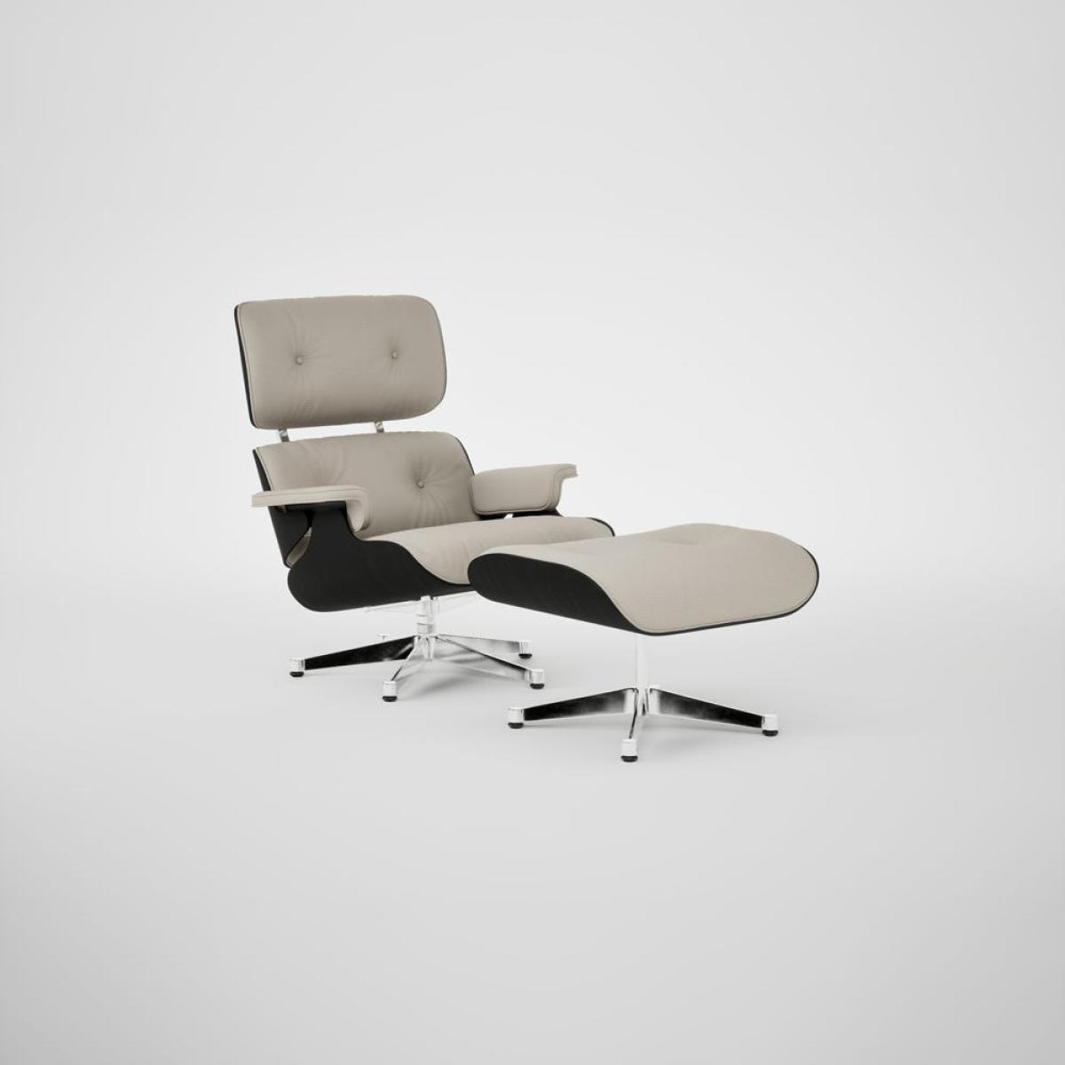 Vitra Eames Lounge Chair & Ottoman Chestnut Black Clas. L50 73 Clay Polished Base 05 – image 2