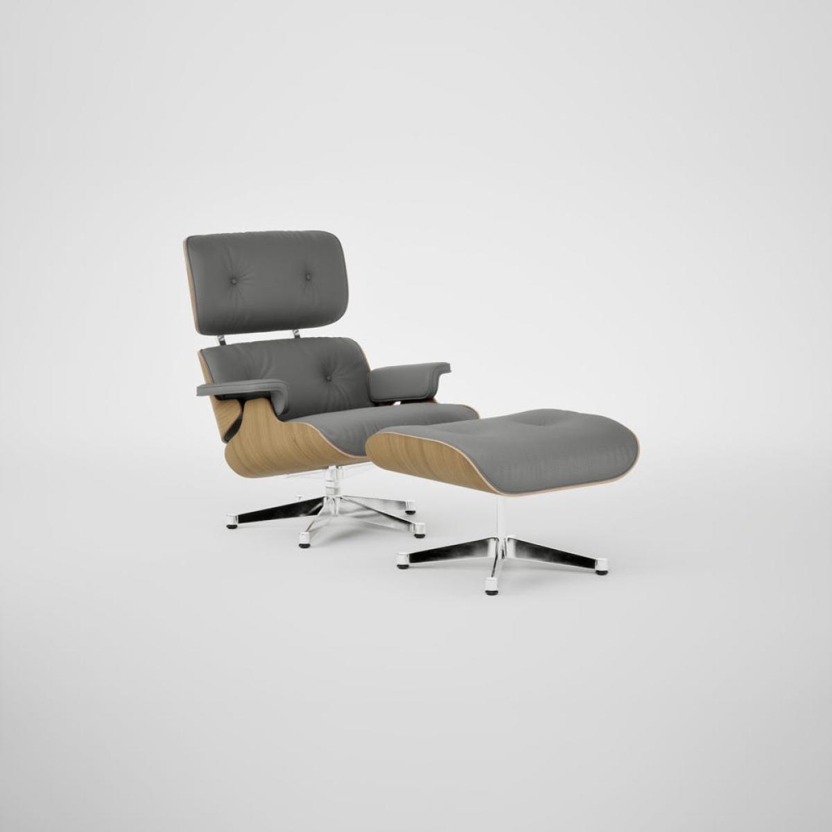 Vitra Eames Lounge Chair & Ottoman Chestnut Natural Clas. L50 65 Granite Polished Base 04 – image 2