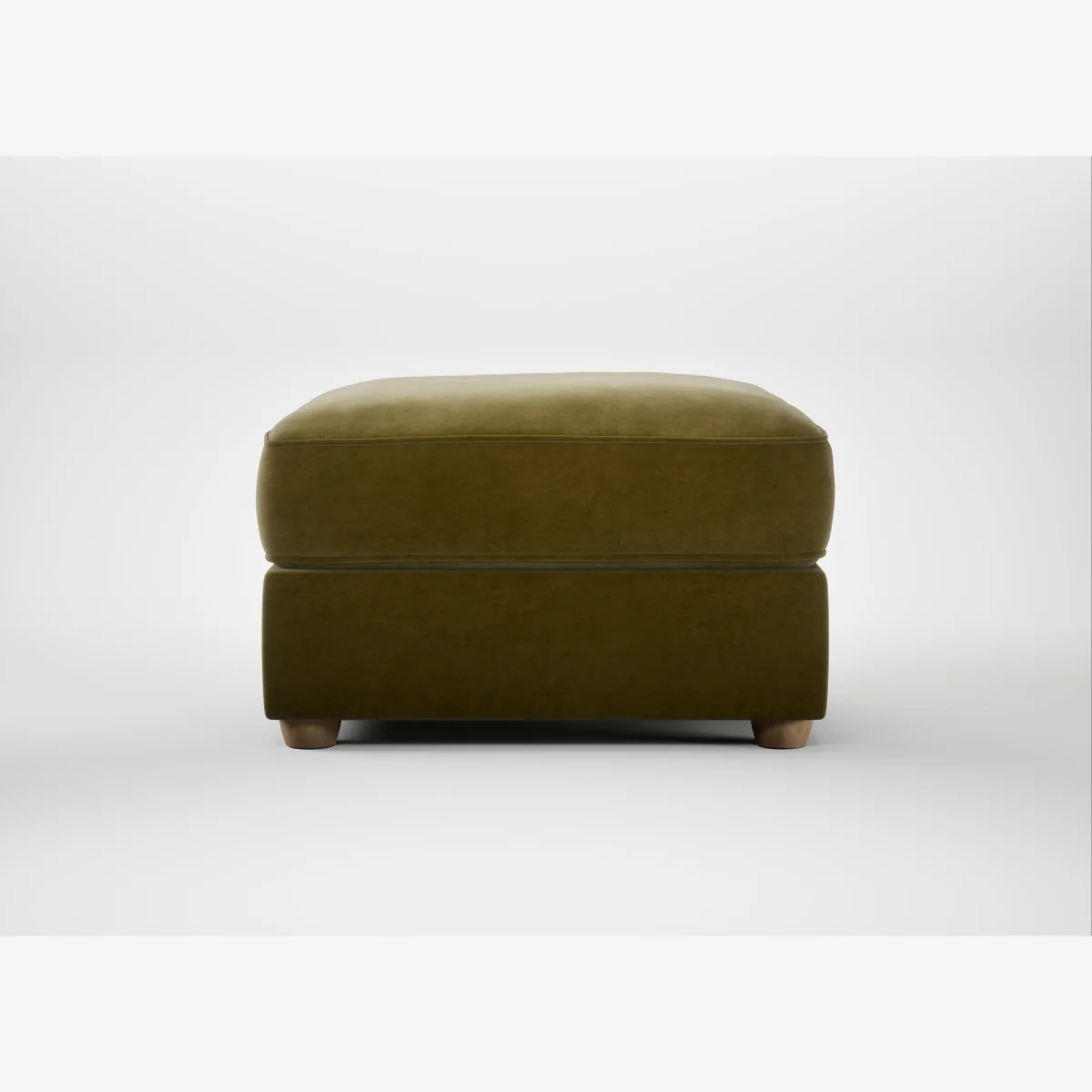 Heal's Tailor Rectangular Footstool Smart Luxe Velvet Peridot Natural Feet – image 1