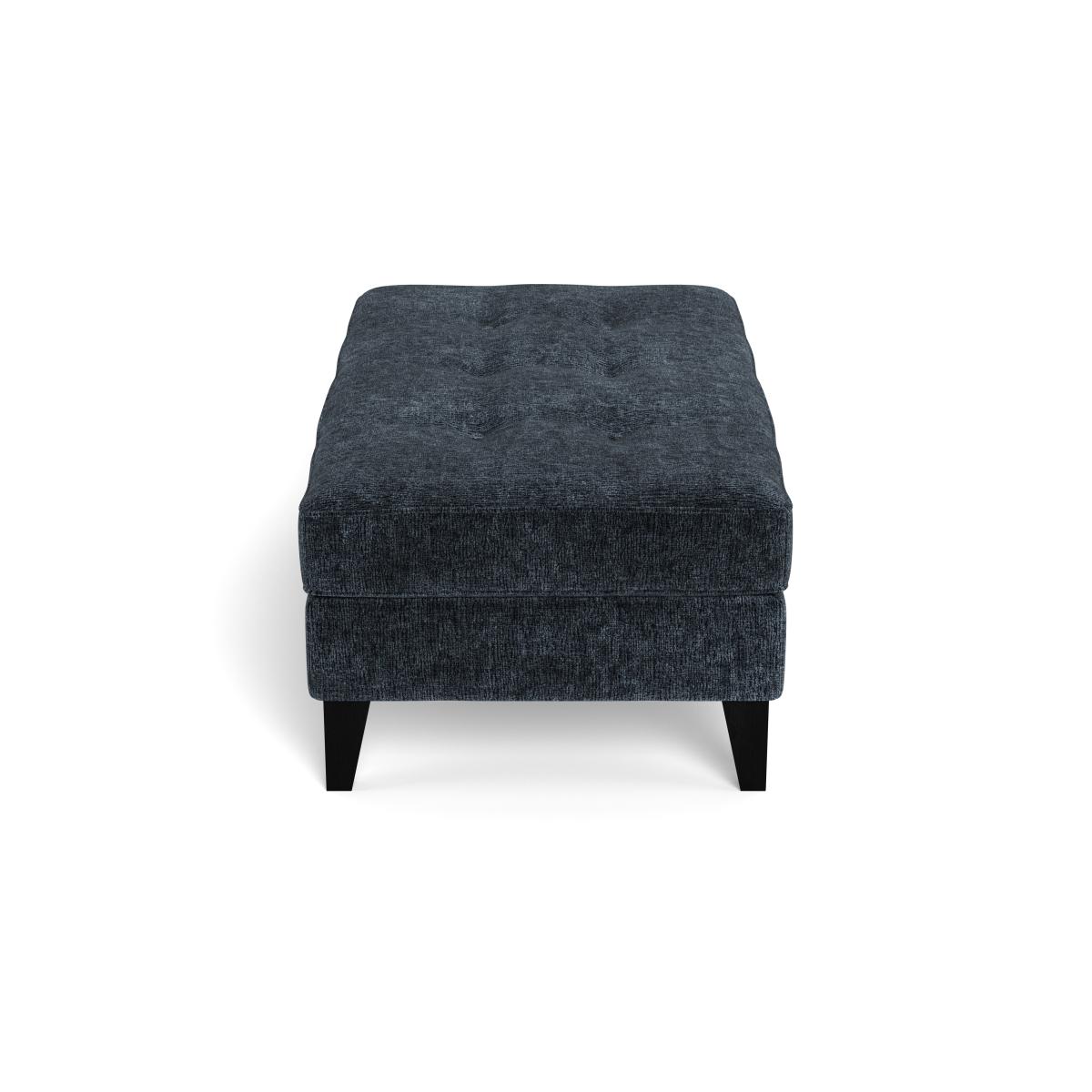 Heal's Mistral Footstool Boucle Velvet Space Black Beech Feet – image 3
