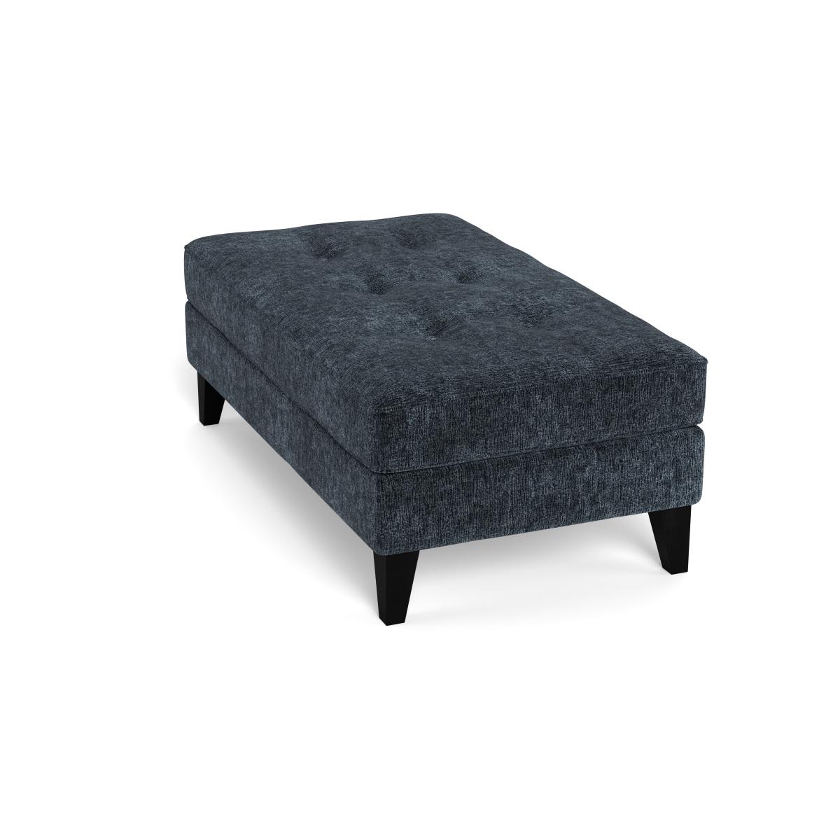 Heal's Mistral Footstool Boucle Velvet Space Black Beech Feet – image 4