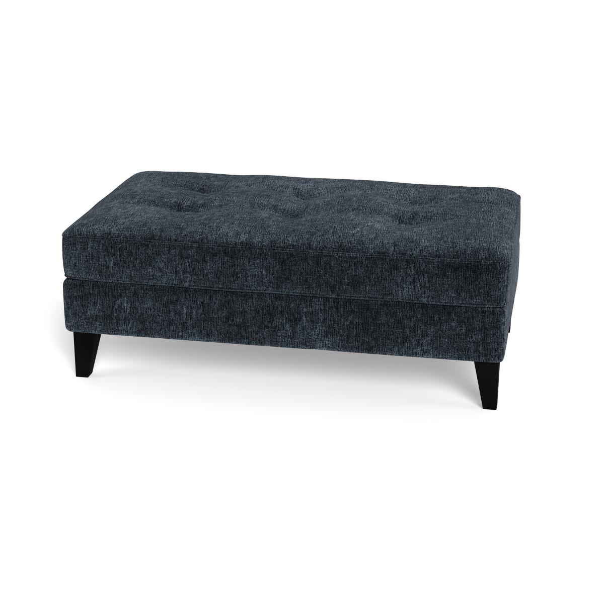 Heal's Mistral Footstool Boucle Velvet Space Black Beech Feet – image 5