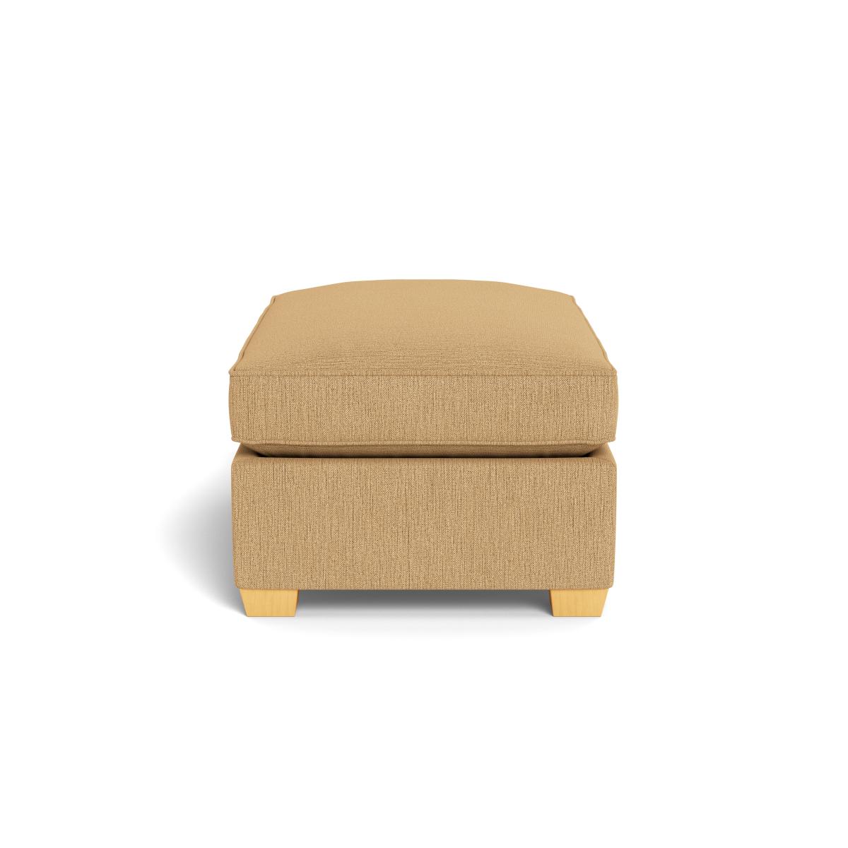Heal's Torino Footstool Smart Linen Mix Sand Natural Ash Feet - Heal's UK Furniture – image 3