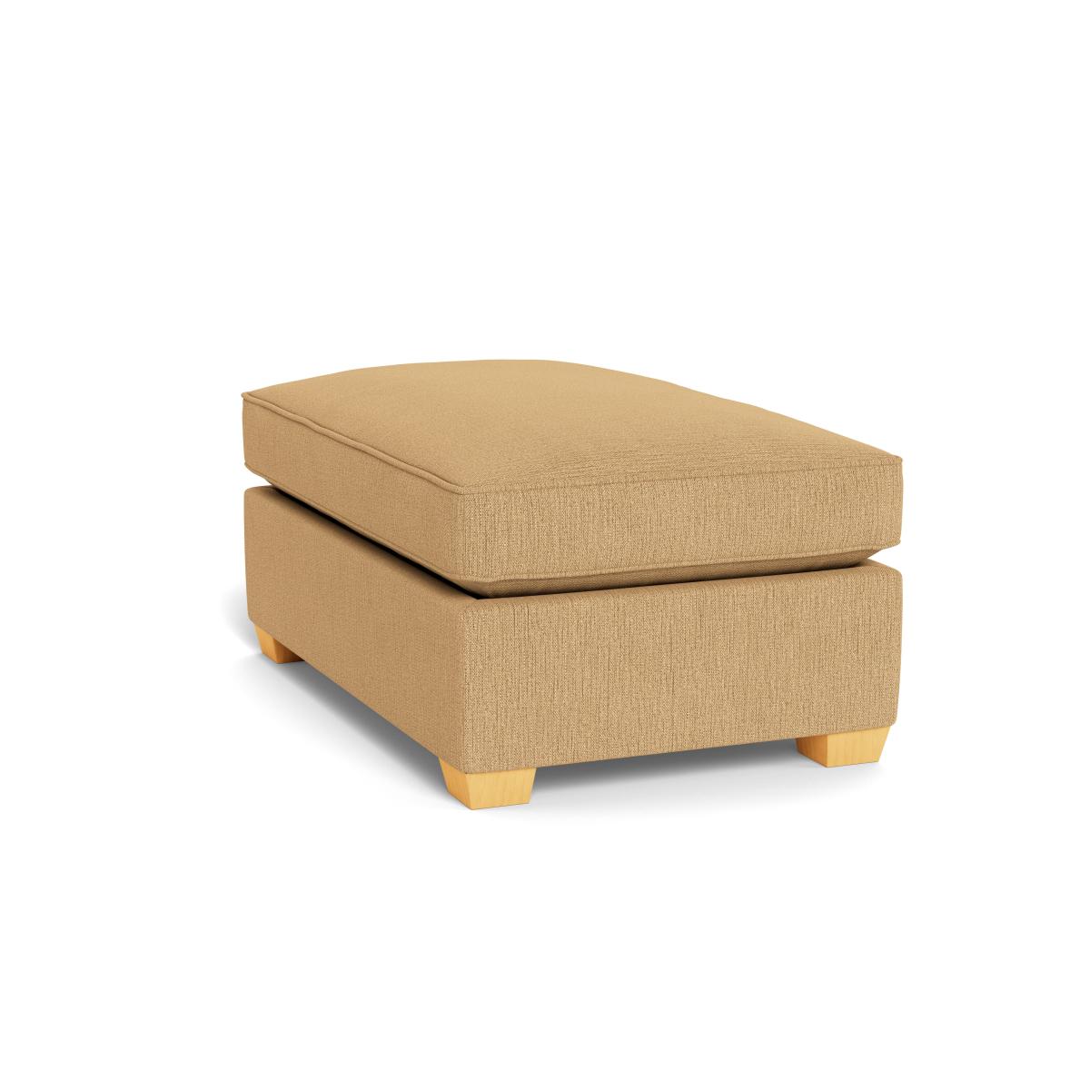 Heal's Torino Footstool Smart Linen Mix Sand Natural Ash Feet - Heal's UK Furniture – image 4
