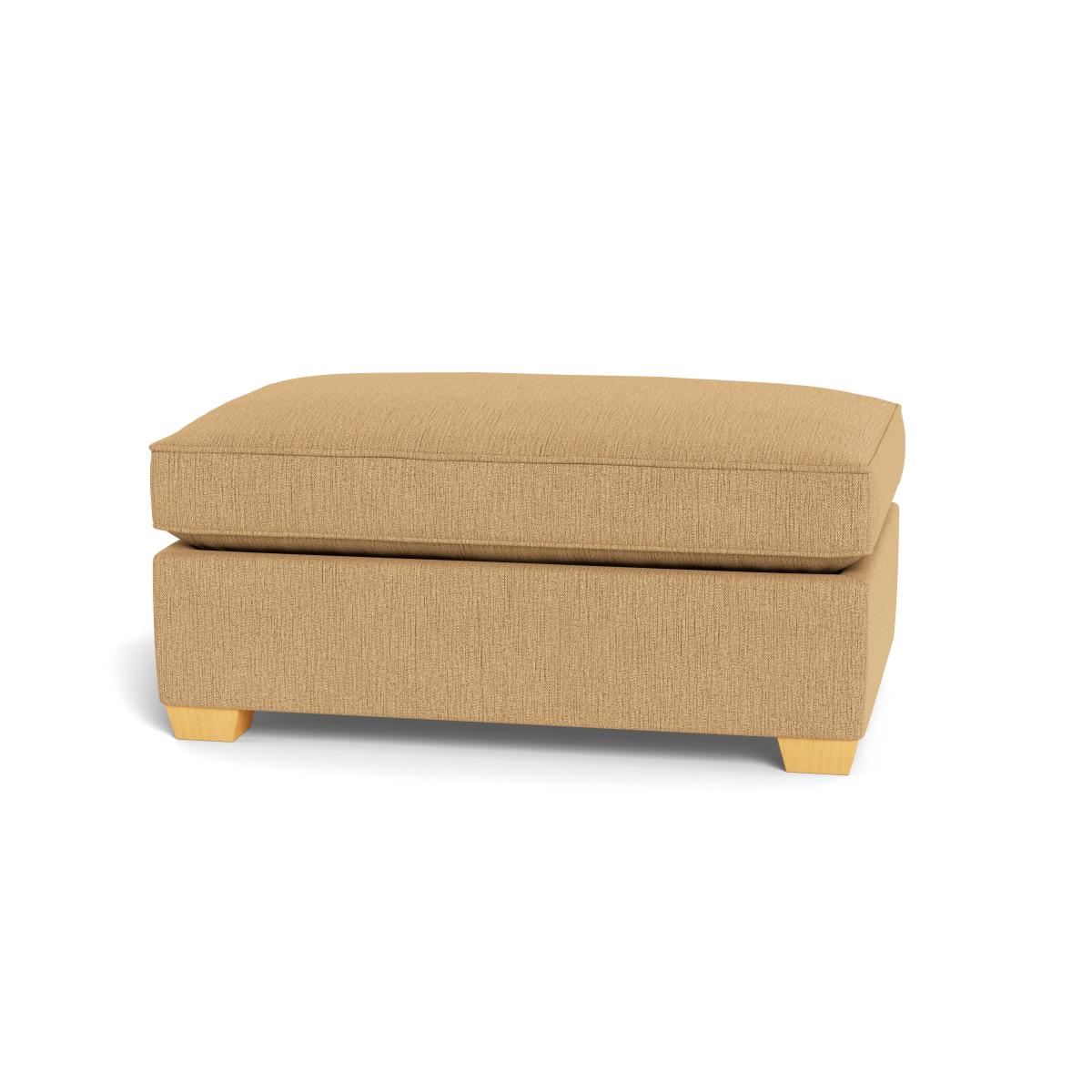 Heal's Torino Footstool Smart Linen Mix Sand Natural Ash Feet - Heal's UK Furniture – image 5