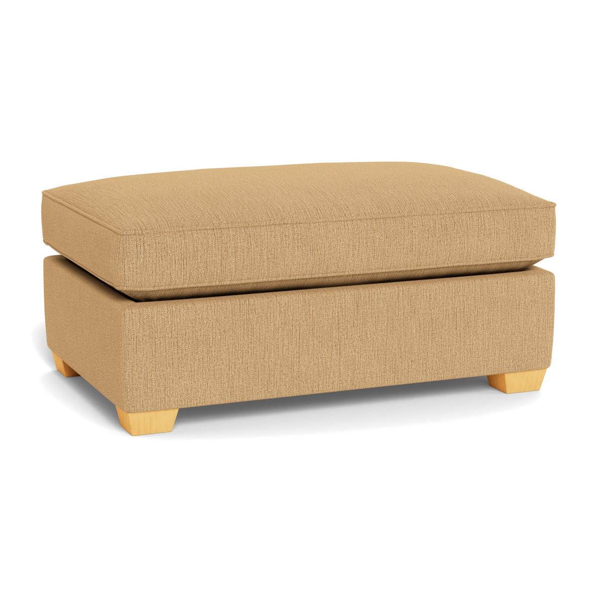 Heal's Torino Footstool Smart Linen Mix Sand Natural Ash Feet - Heal's UK Furniture – image 1