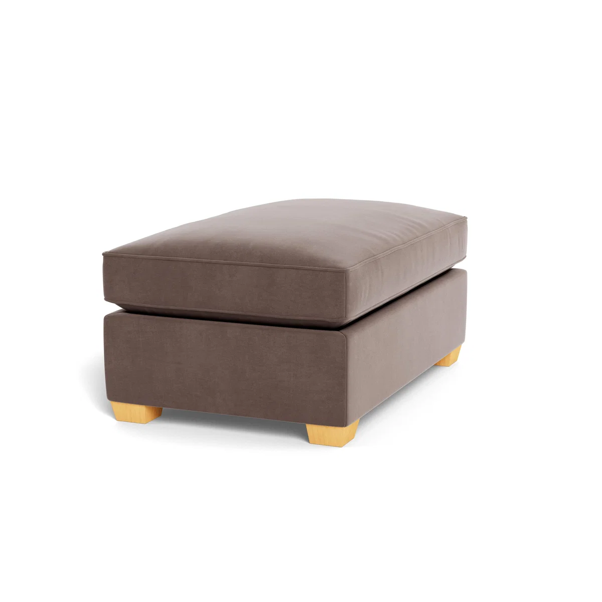 Heal's Torino Footstool Smart Velvet Mouse Black Feet - Heal's UK Furniture – image 2
