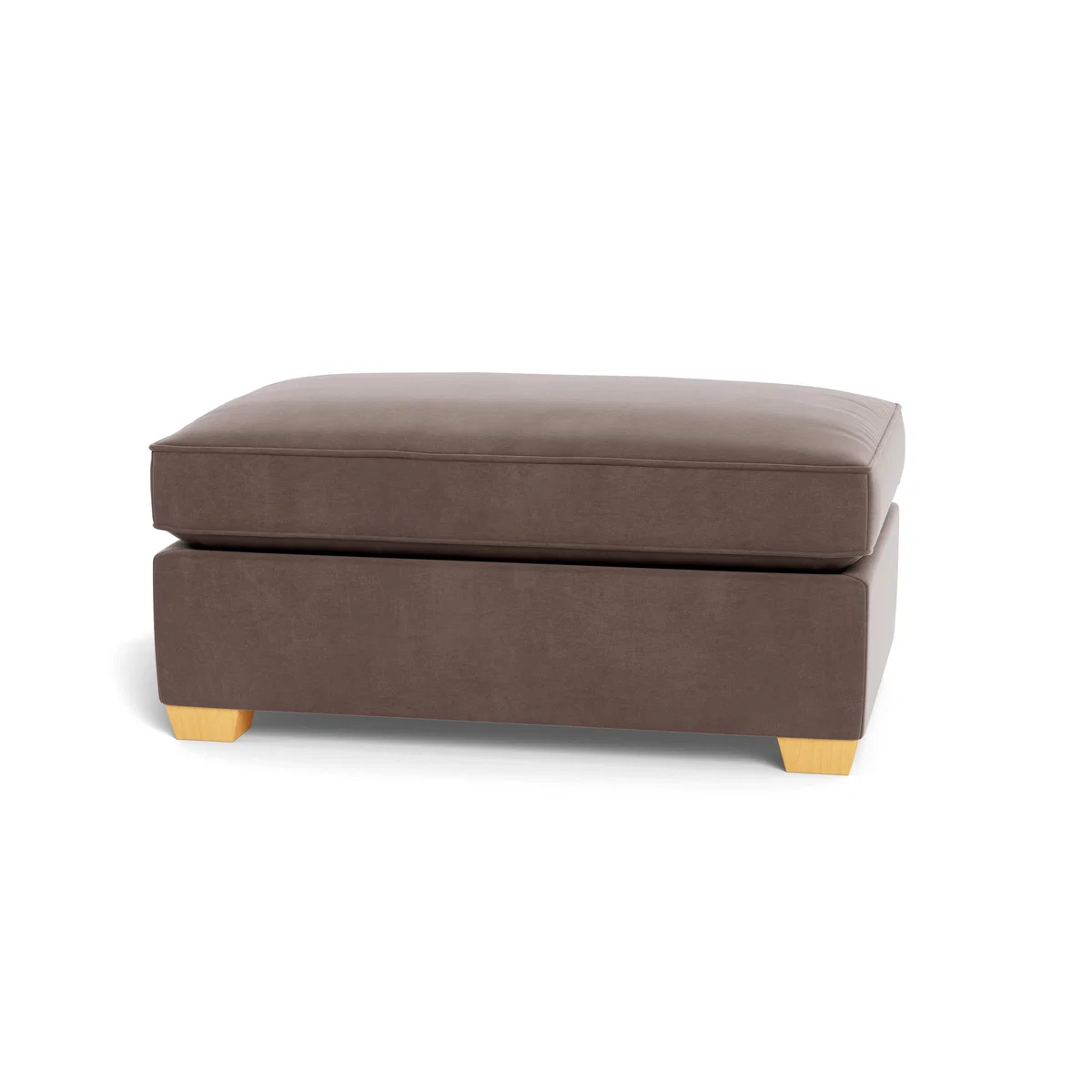 Heal's Torino Footstool Smart Velvet Mouse Black Feet - Heal's UK Furniture – image 5