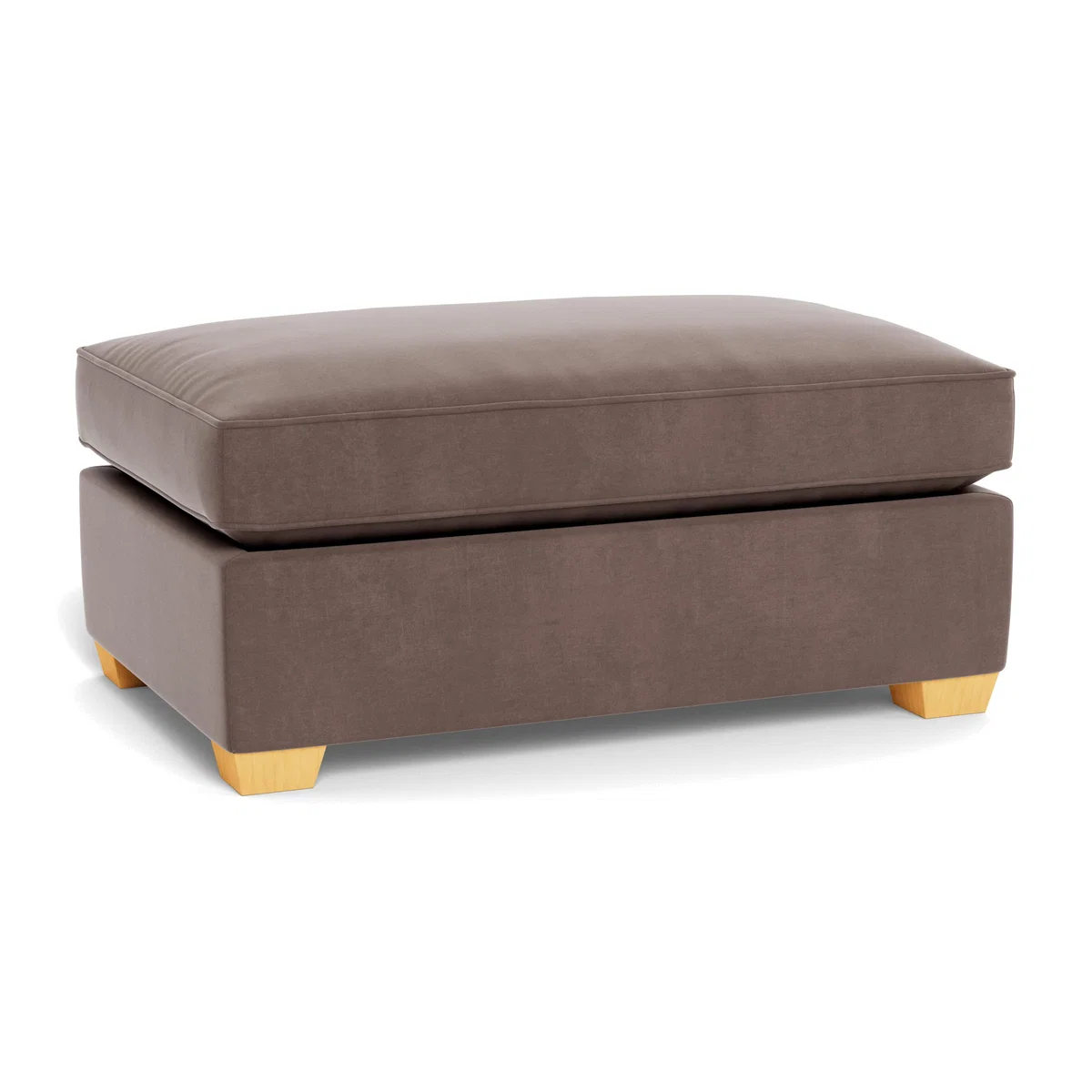 Heal's Torino Footstool Smart Velvet Mouse Black Feet - Heal's UK Furniture – image 1