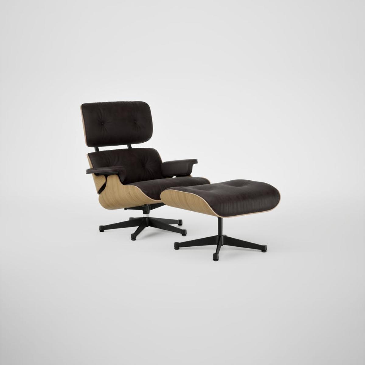 Vitra Eames Lounge Chair & Ottoman Chestnut Natural Clas. L60 66 Nero Black Base 04 – image 2