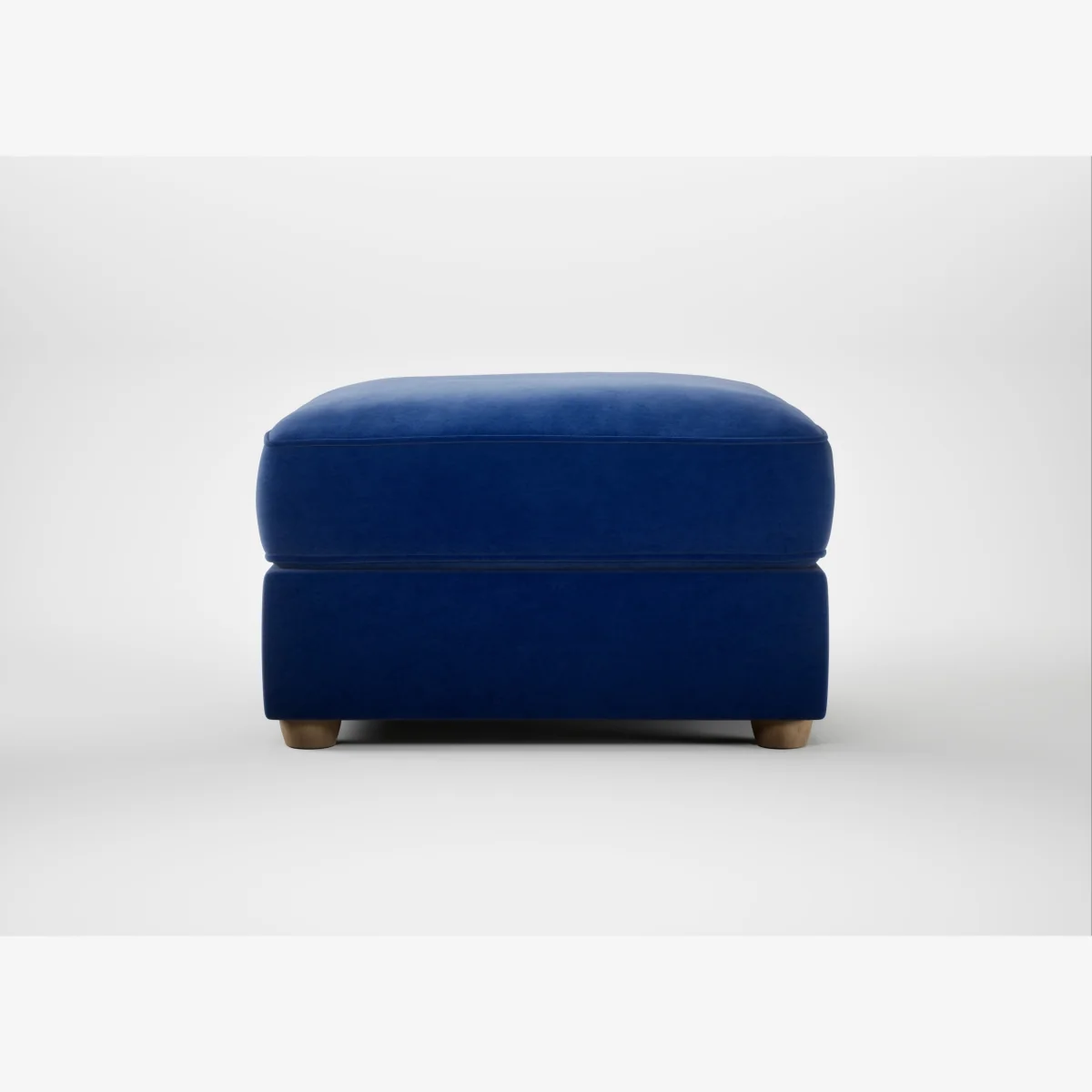 Heal's Tailor Rectangular Footstool Smart Luxe Velvet Azure Natural Feet – image 1