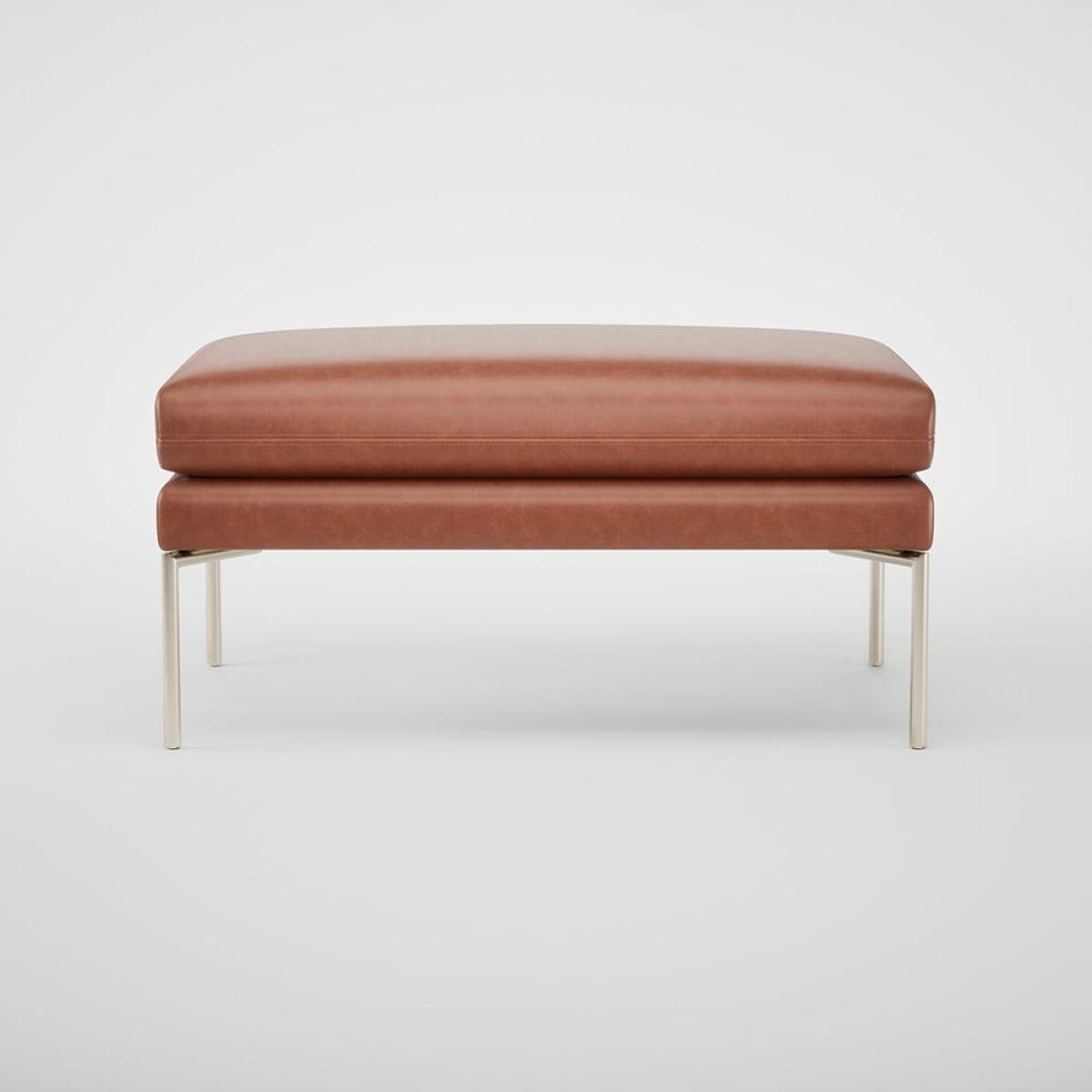 Heal's Matera Large Ottoman Stonewash Light Brown 274 Stainless Steel Foot – image 3