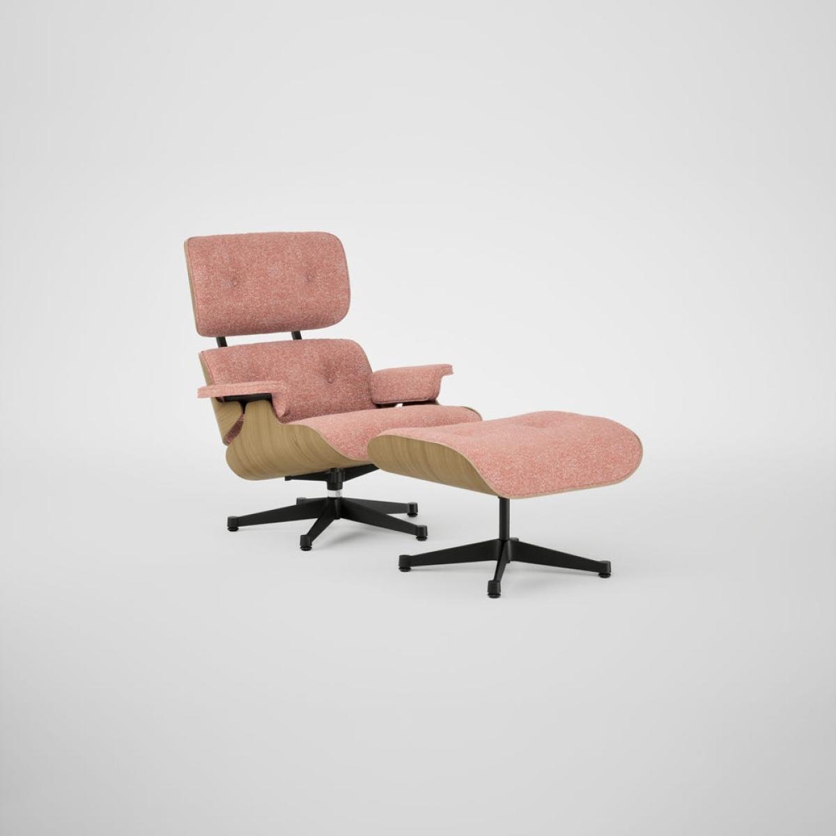 Vitra Eames Lounge Chair & Ottoman Chestnut Natural New Dims Nubia 07 Ivory Peach Polished Black Base 04 – image 2
