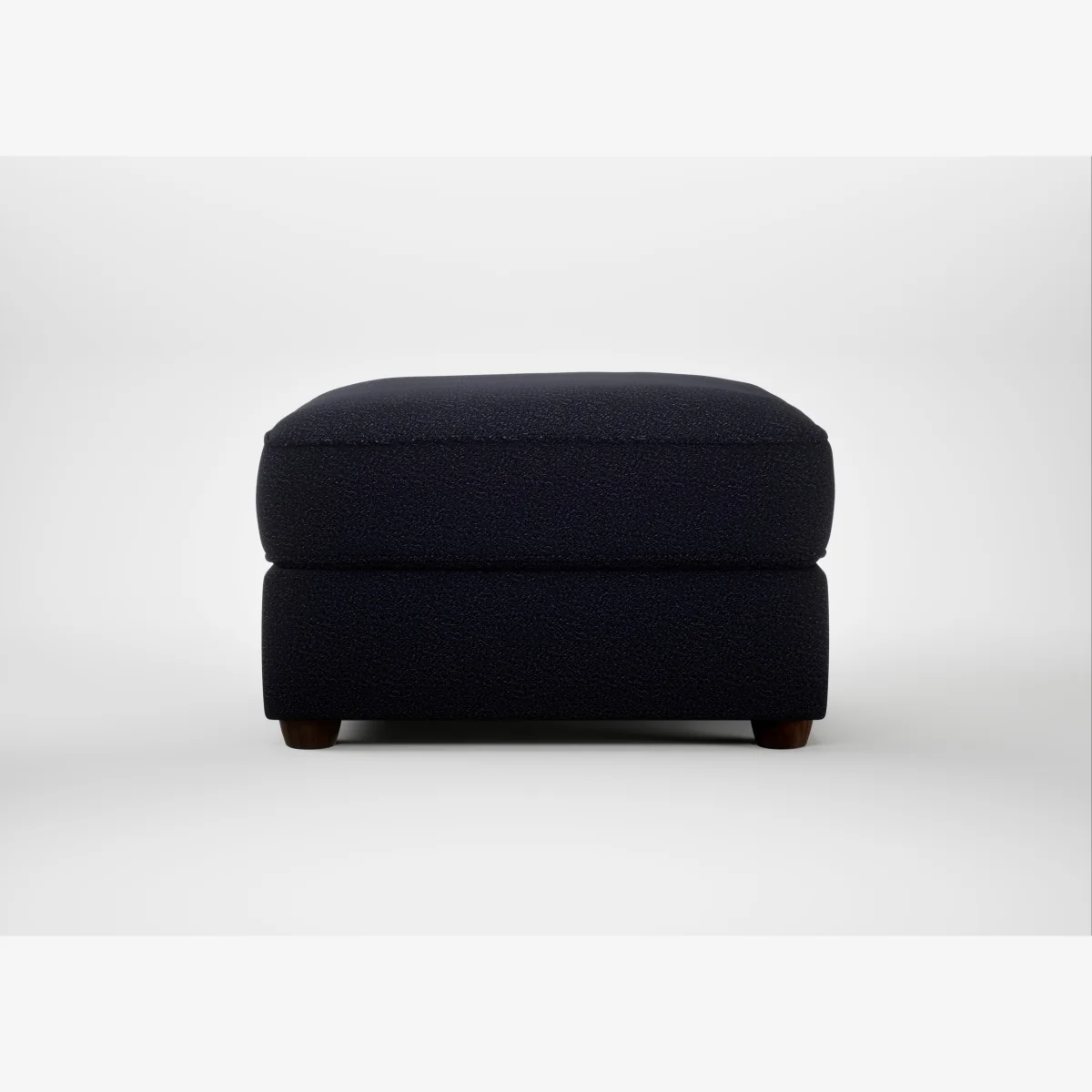 Heal's Tailor Rectangular Footstool Boucle Indigo Walnut Stained Feet – image 1