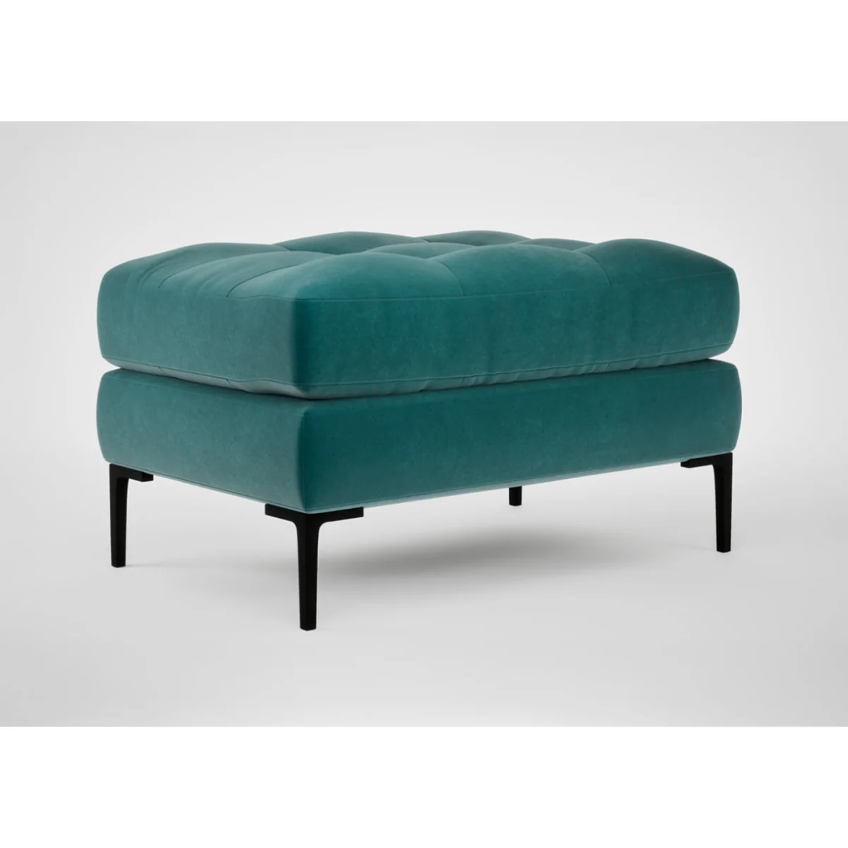 Heal's Eton Footstool Cotton Velvet Evergreen Black Feet – image 3