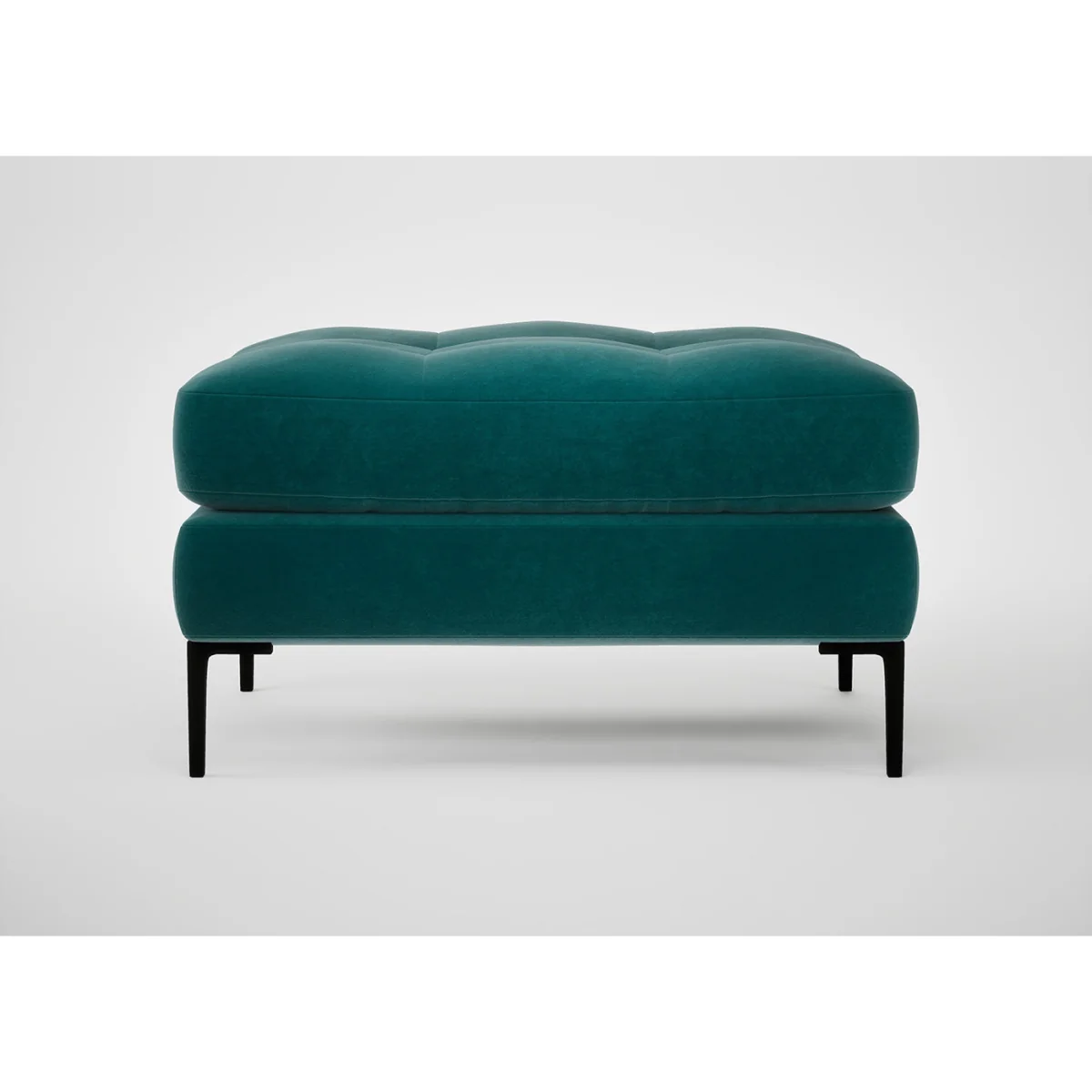 Heal's Eton Footstool Cotton Velvet Evergreen Black Feet – image 6