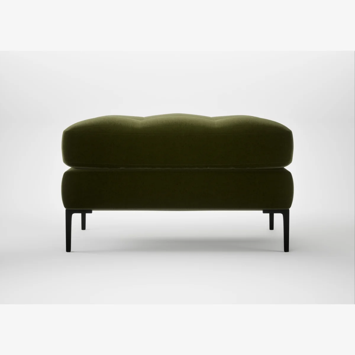 Heal's Eton Footstool Cotton Velvet Evergreen Black Feet – image 1
