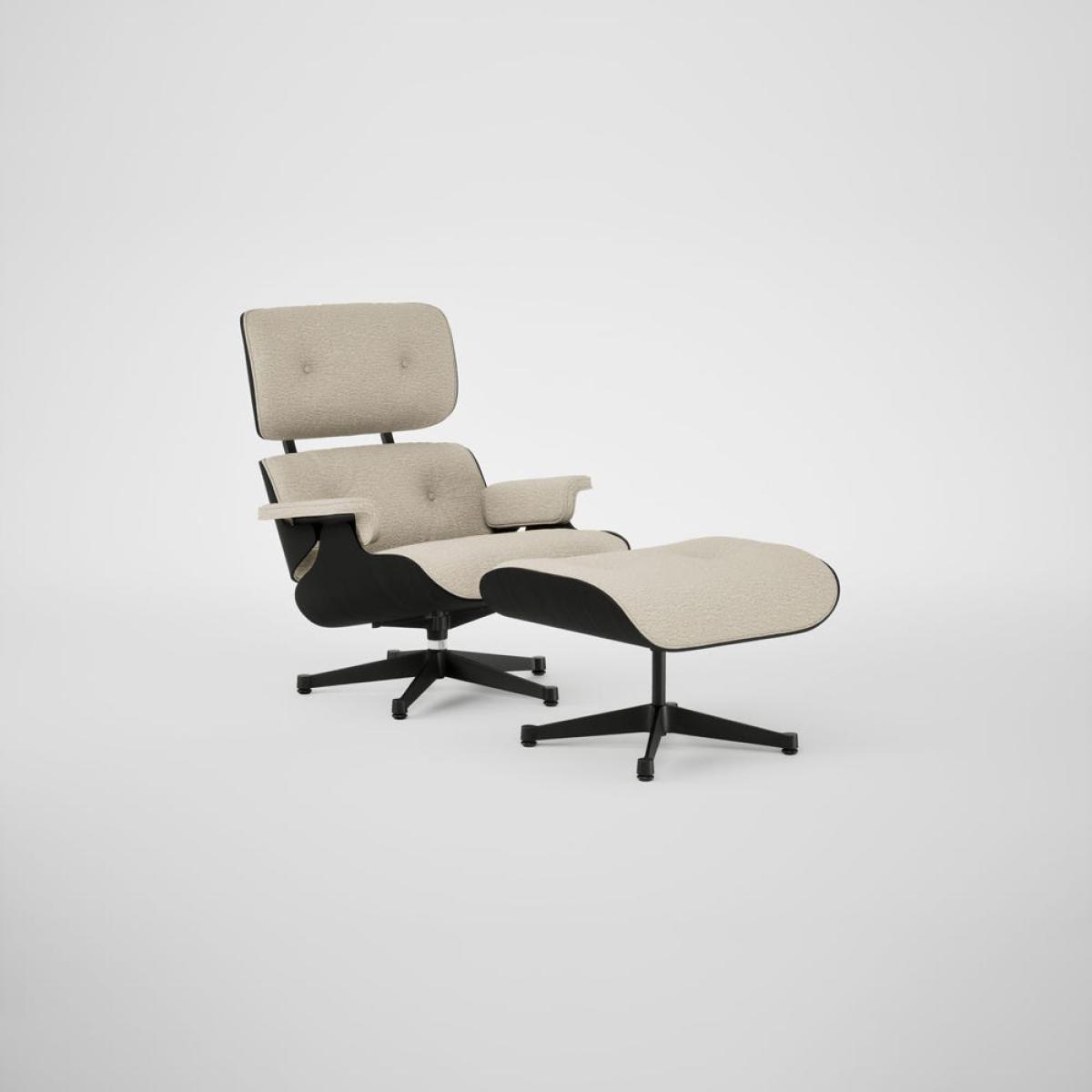 Vitra Eames Lounge Chair & Ottoman Chestnut Black New Dims Nubia 02 Cream Pearl Polished Black Base 04 – image 2