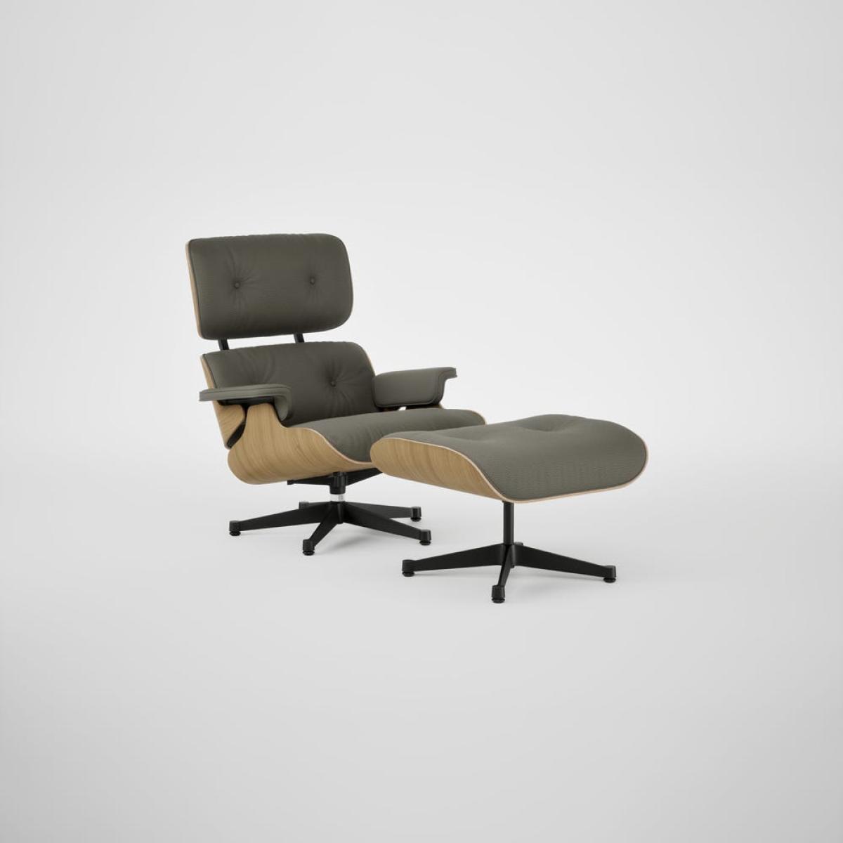 Vitra Eames Lounge Chair & Ottoman Chestnut Natural Clas. L50 58 Khaki Black Base 05 – image 2