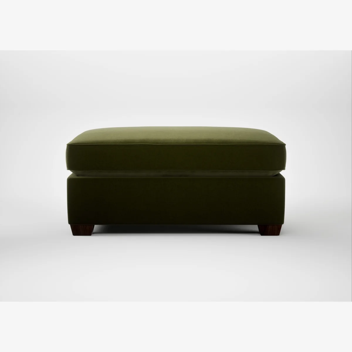 Heal's Torino Footstool Cotton Velvet Evergreen Walnut Stained Feet – image 1