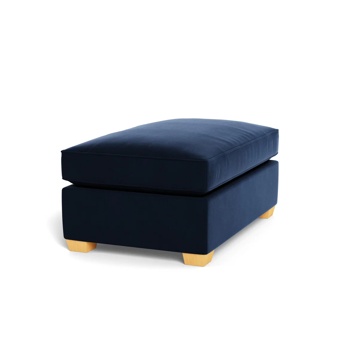 Heal's Torino Footstool Smart Velvet Dusk Black Feet - Heal's UK Furniture – image 2