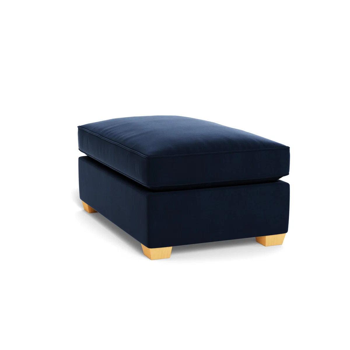 Heal's Torino Footstool Smart Velvet Dusk Black Feet - Heal's UK Furniture – image 4