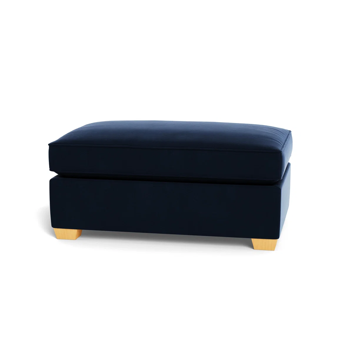 Heal's Torino Footstool Smart Velvet Dusk Black Feet - Heal's UK Furniture – image 5