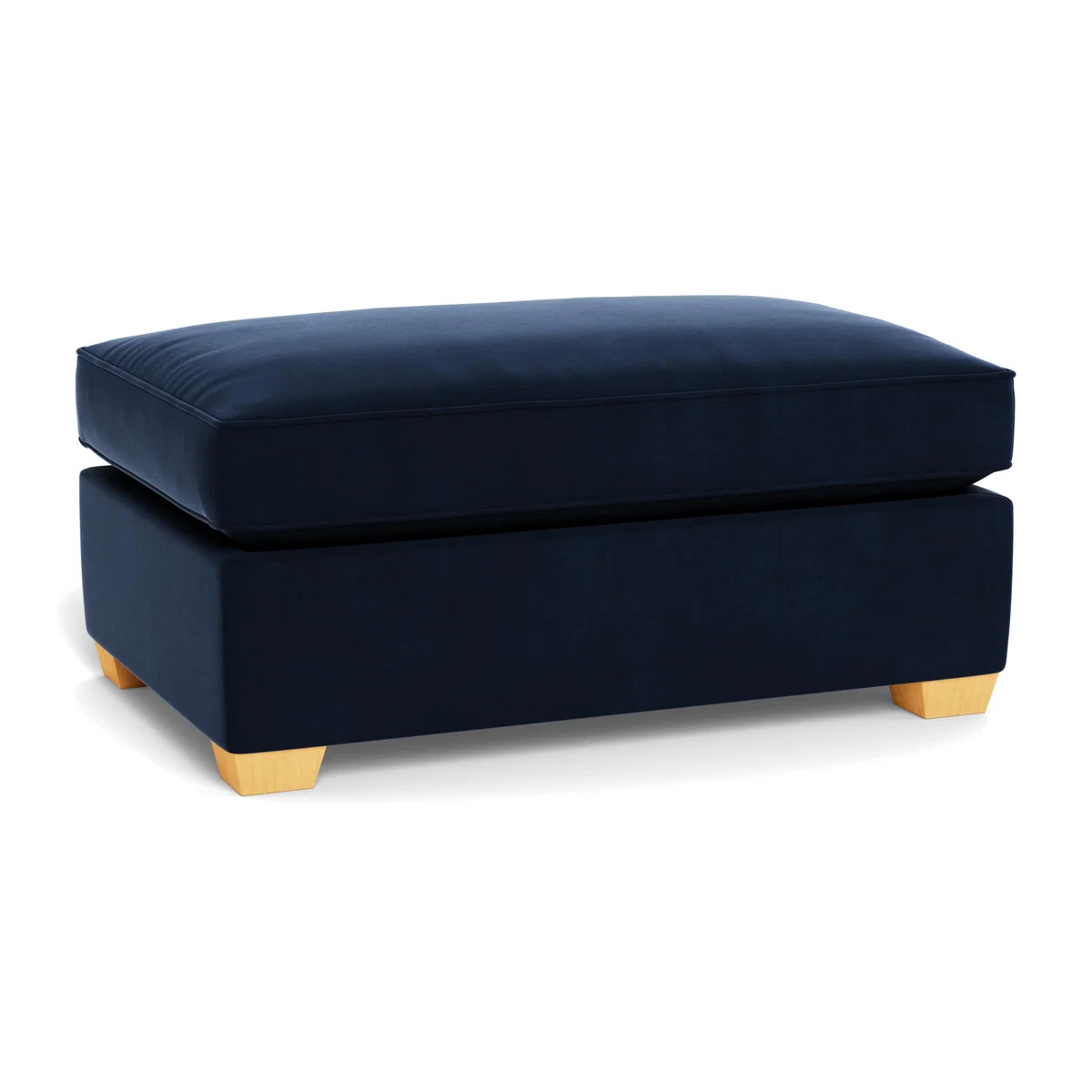 Heal's Torino Footstool Smart Velvet Dusk Black Feet - Heal's UK Furniture – image 1