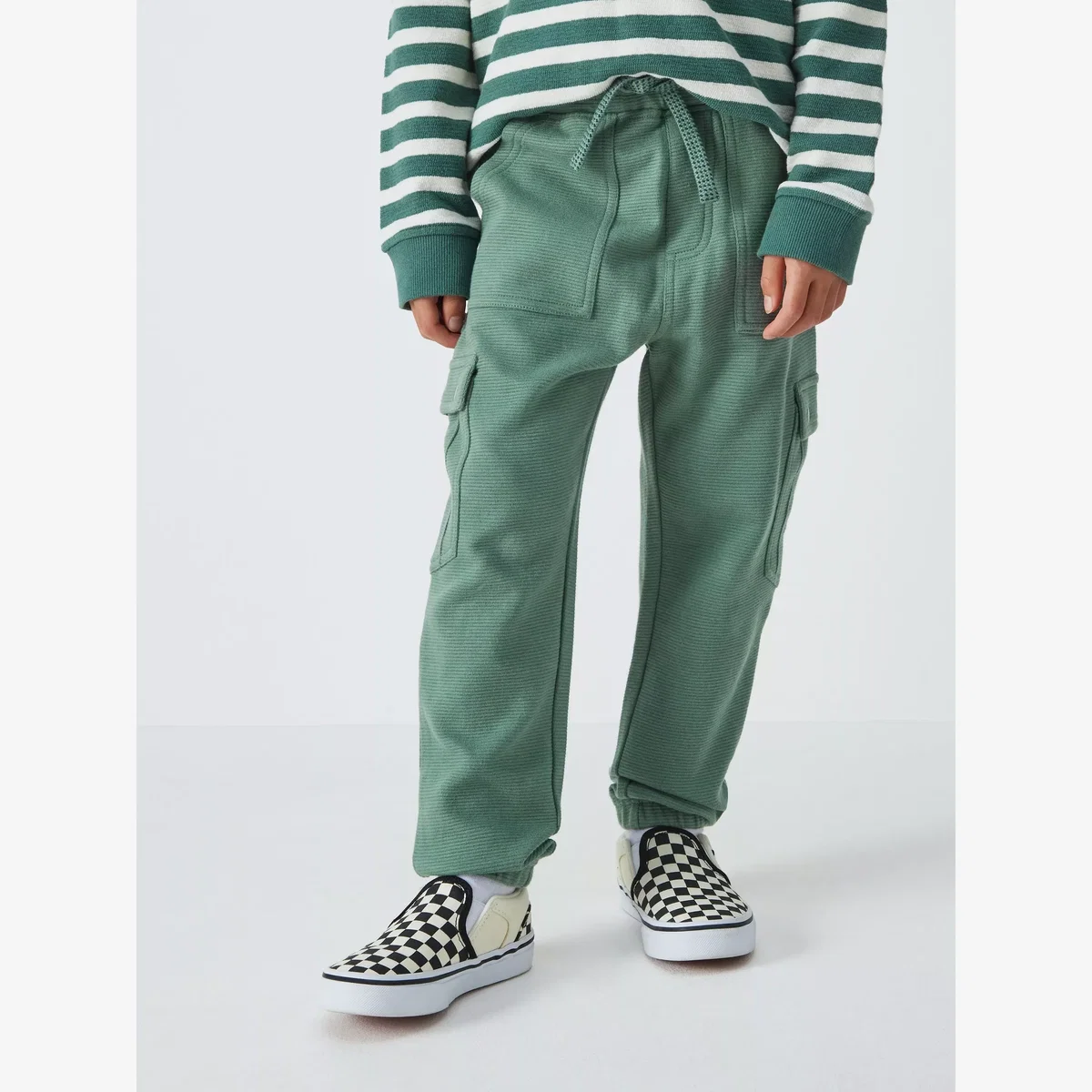 John Lewis Kids' Plain Utility Ottoman Joggers, Green – image 1