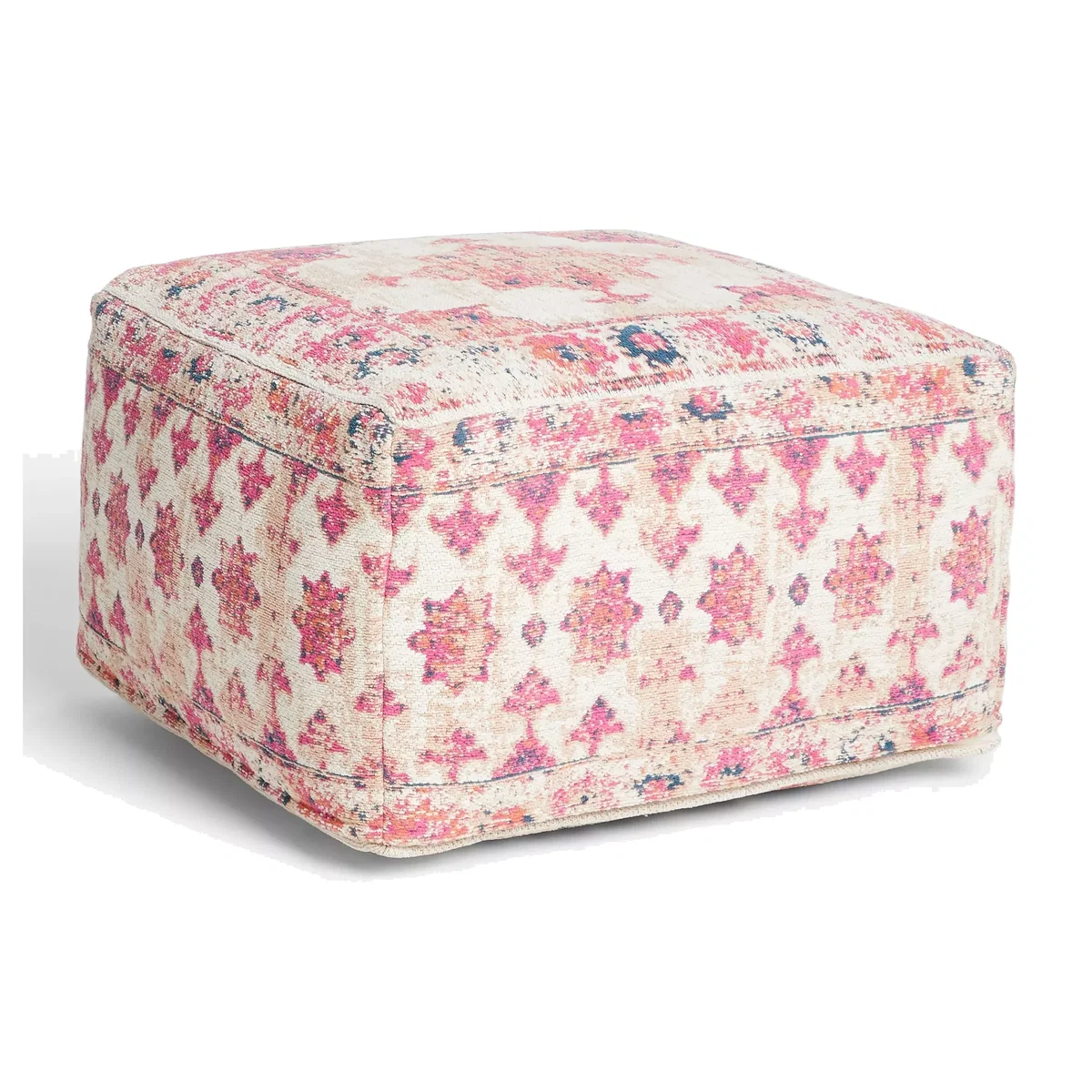John Lewis & Partners Distressed Medallion Pouffe, Multi – image 1