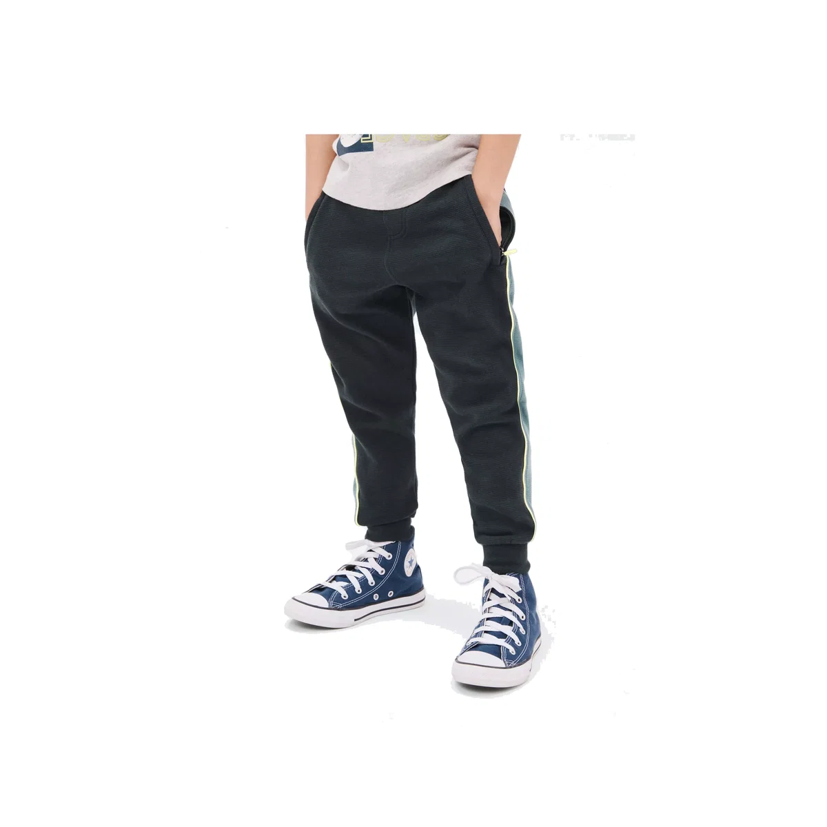 John Lewis Kids' Ottoman Side Stripe Joggers, Blue – image 1