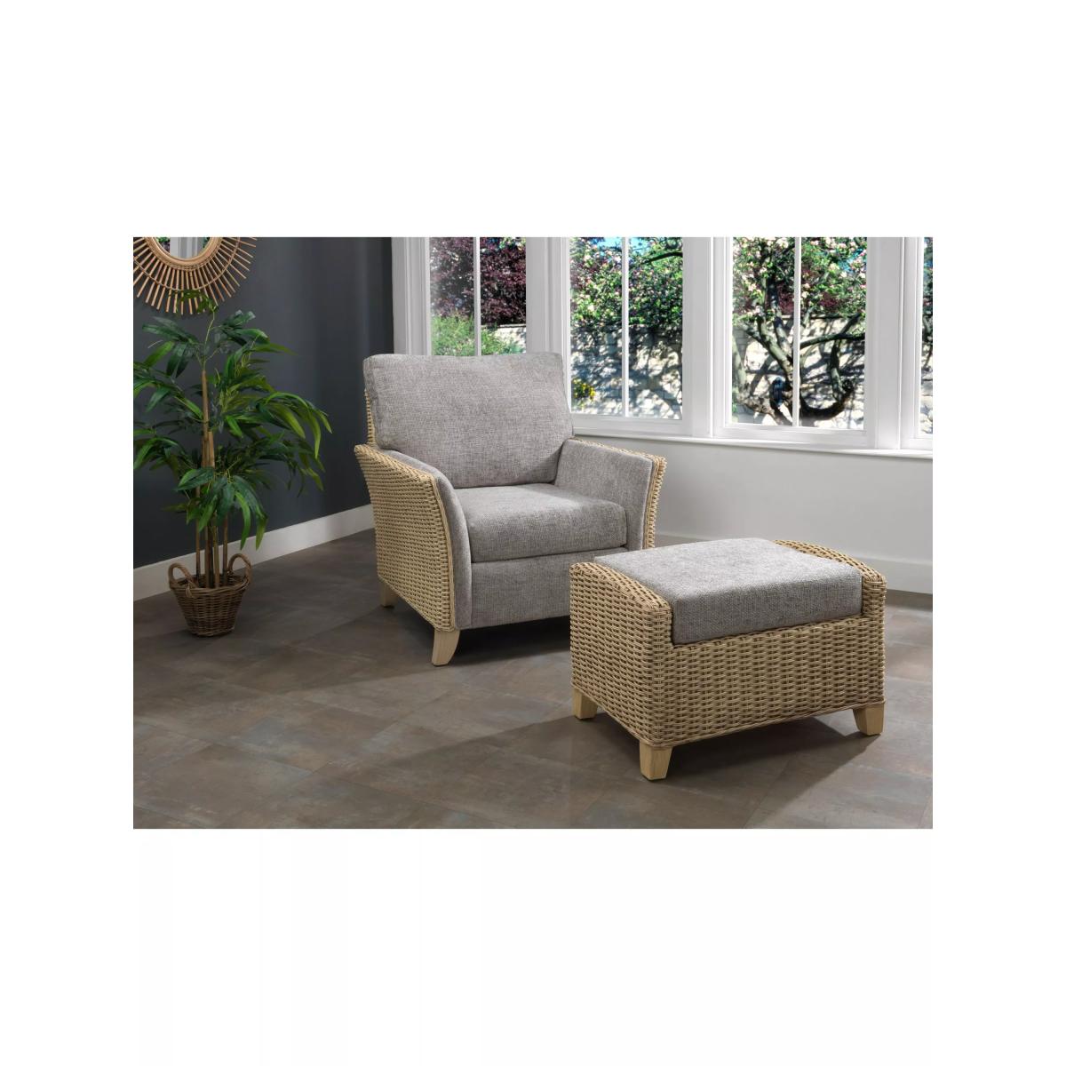 Desser Arlington Rattan Footstool, Grey – image 2