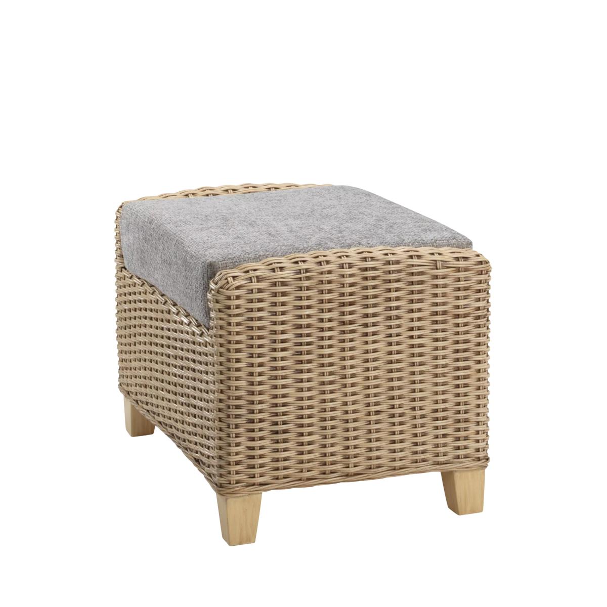 Desser Arlington Rattan Footstool, Grey – image 3