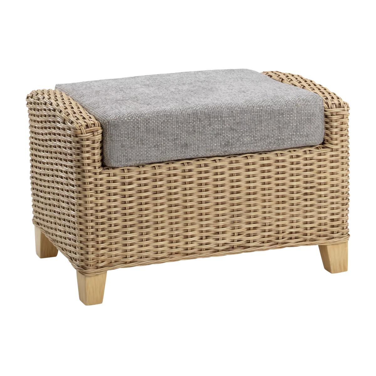 Desser Arlington Rattan Footstool, Grey – image 1