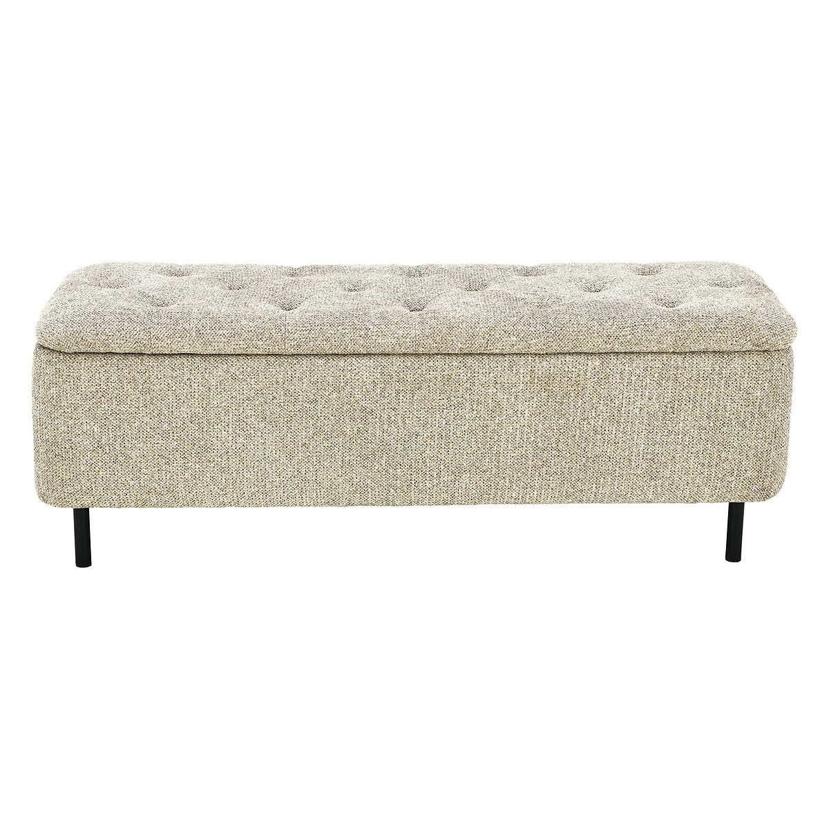 Evi Chenille Buttoned Storage Ottoman Bench – image 4
