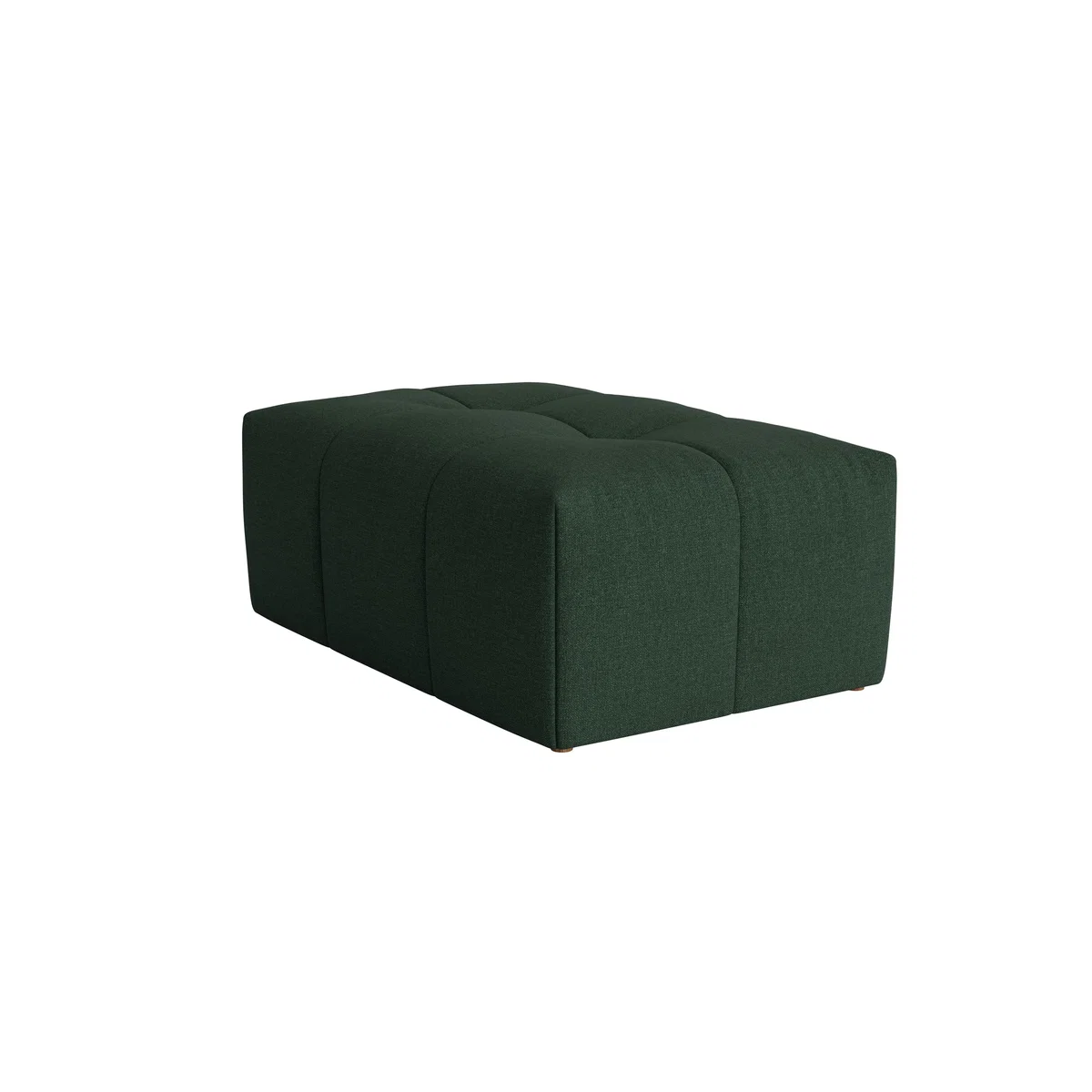Top of the Blocks Footstool, Med Rect (Petrol Can Clever Slubby Linen) – image 3
