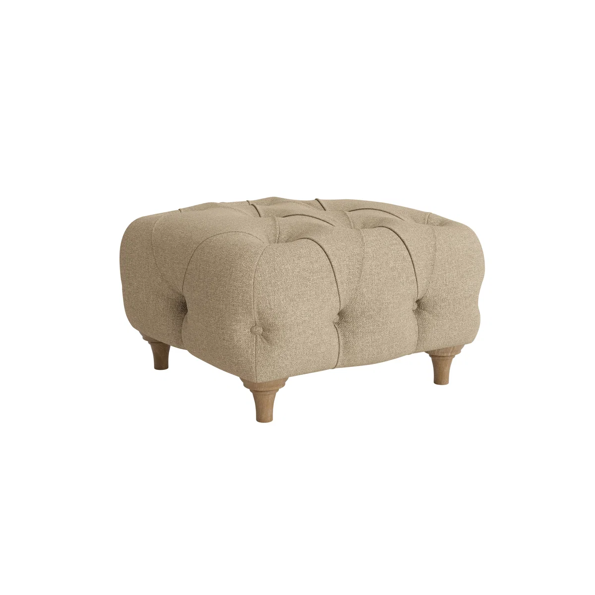 Treacle Footstool, Med Sqre (Wooden Spoon Clever Slubby Linen) – image 2