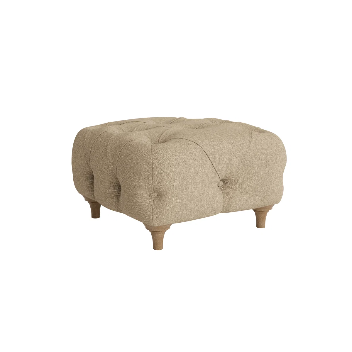 Treacle Footstool, Med Sqre (Wooden Spoon Clever Slubby Linen) – image 3
