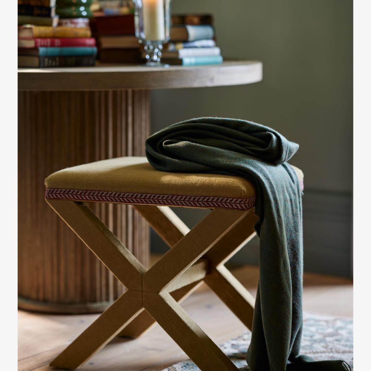 OKA, Vaquero Linen Stool - Dijon, Footstool – image 1