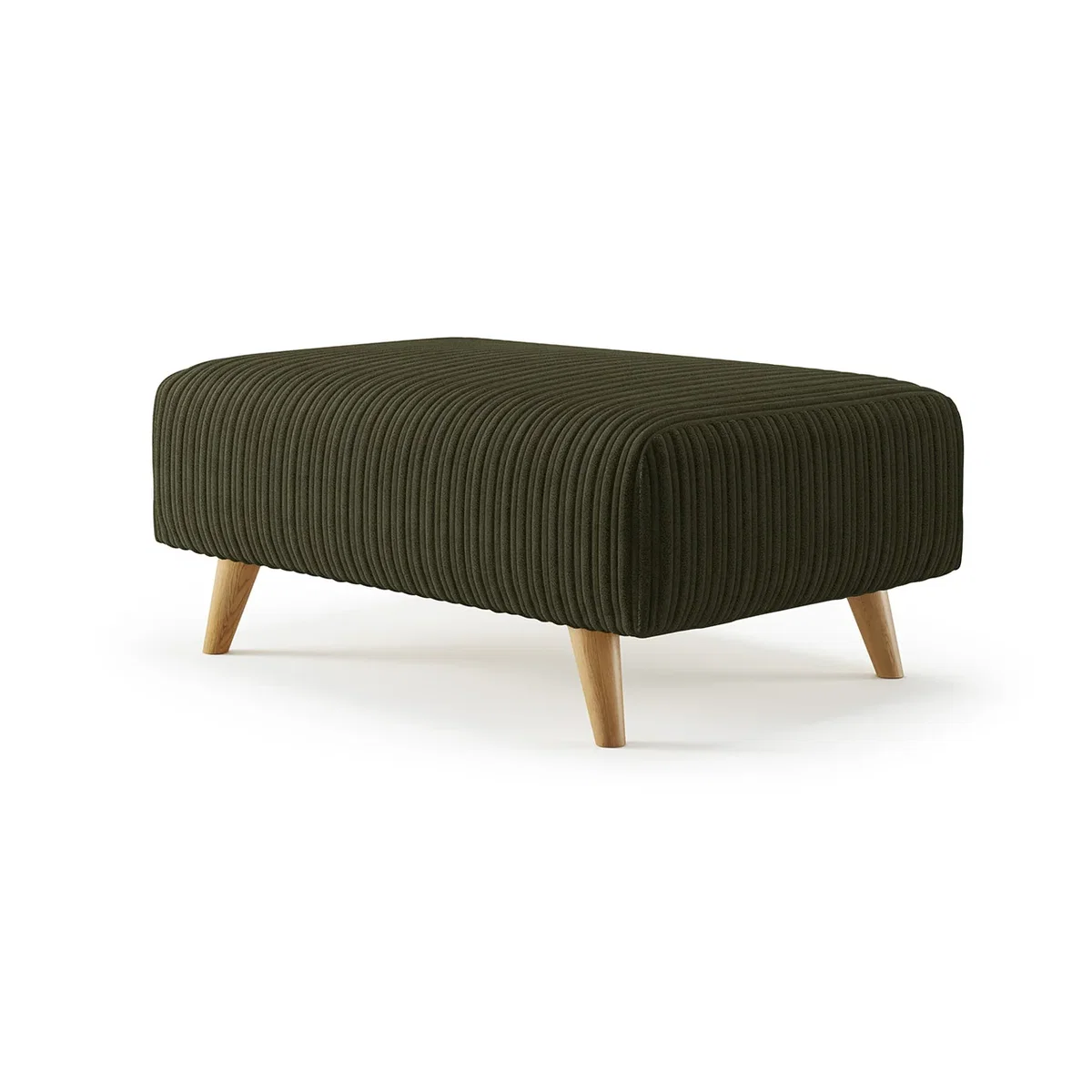 Milan Moss Green Fabric Footstool – image 2