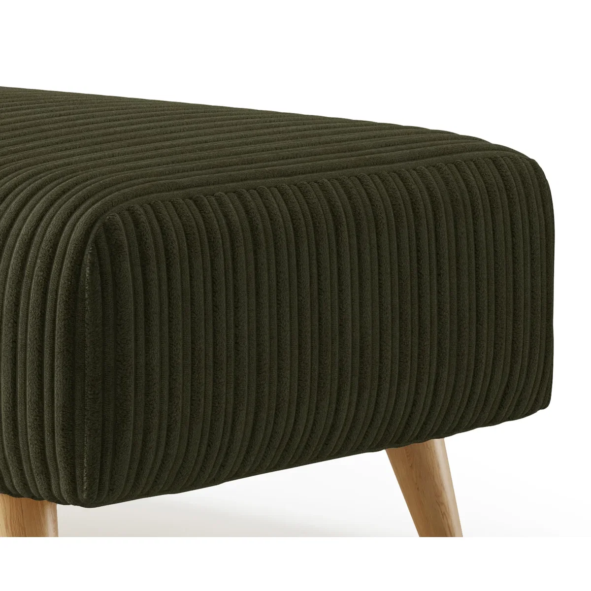Milan Moss Green Fabric Footstool – image 3