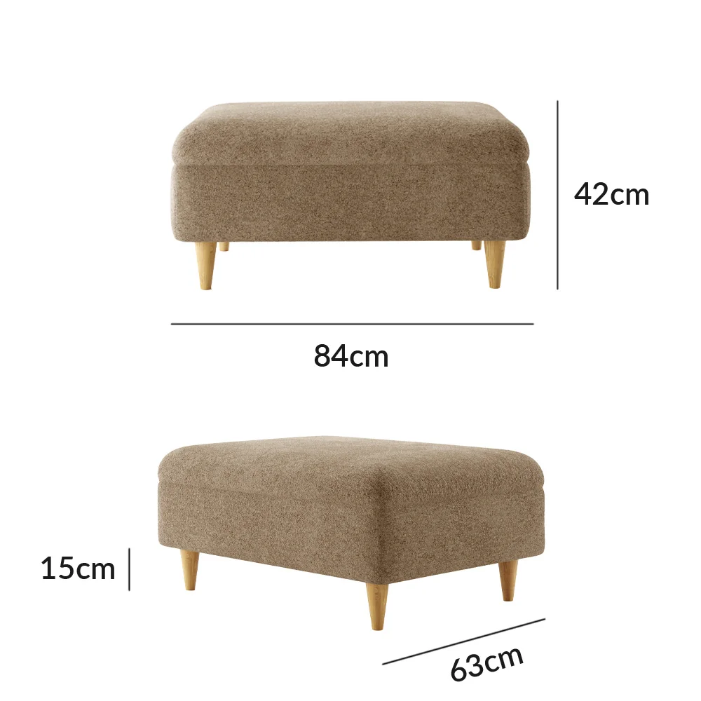 Capri Caramel Fabric Footstool – image 8
