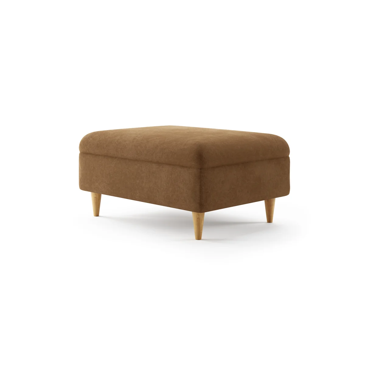Capri Almond Fine Chenille Fabric Footstool – image 2