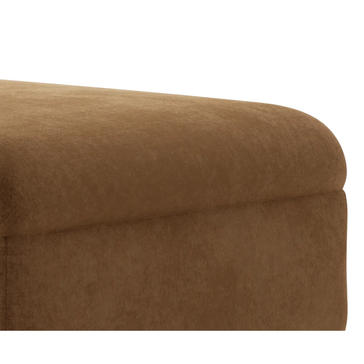 Capri Almond Fine Chenille Fabric Footstool – image 3