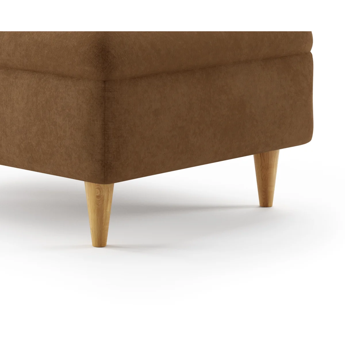 Capri Almond Fine Chenille Fabric Footstool – image 4